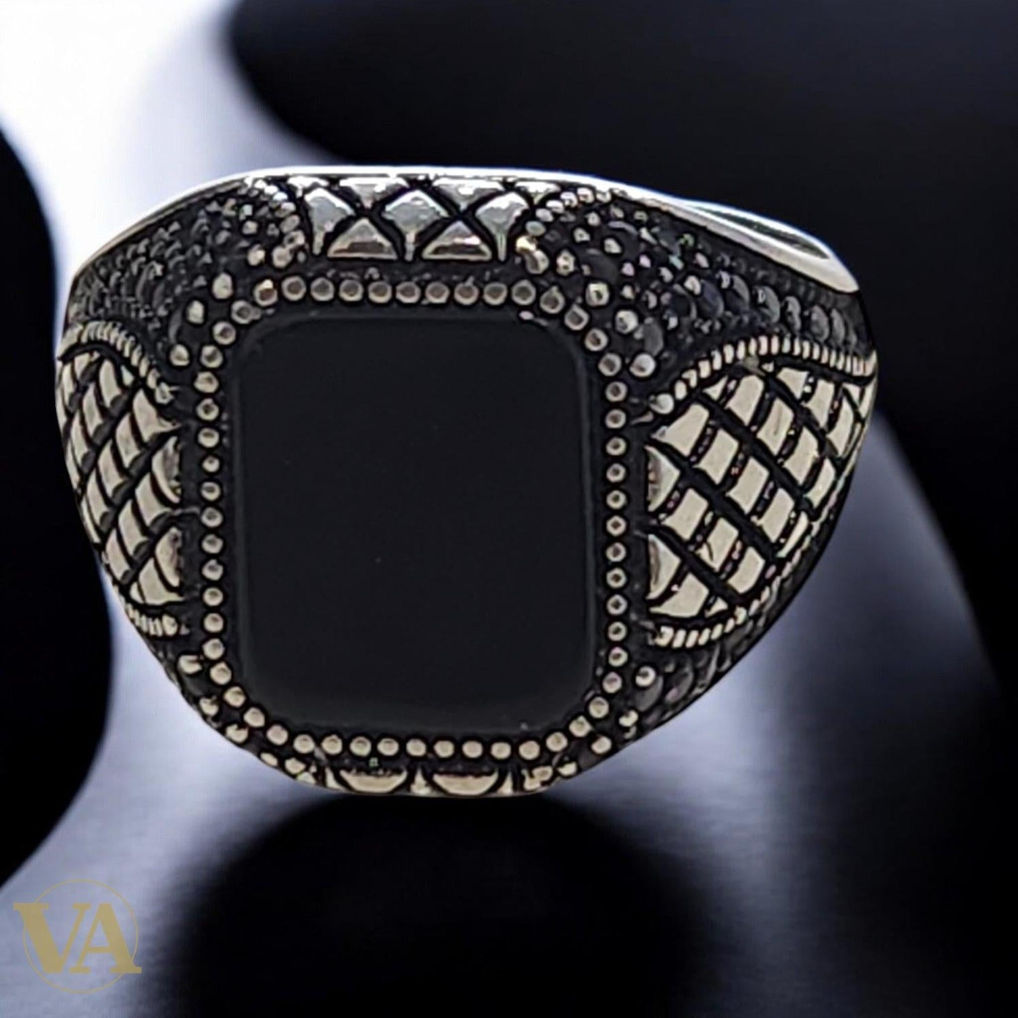 Bague Homme Argent 925 Onyx Noire – Élégance & Force | Bijoux Vindicta