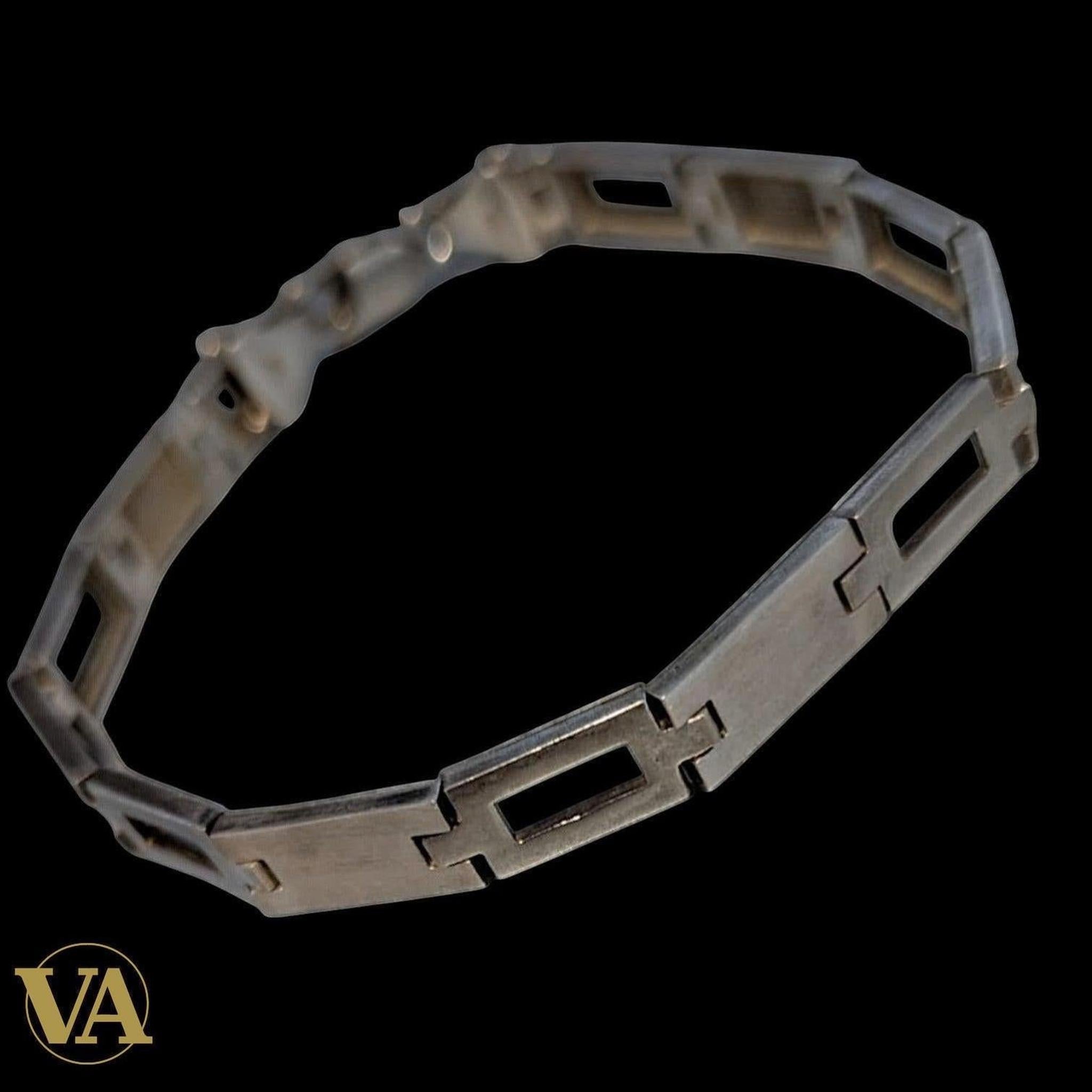 Bracelet Homme Argent 925 – Maillons Rectangulaires 7 mm - Argent 925 - Vindicta