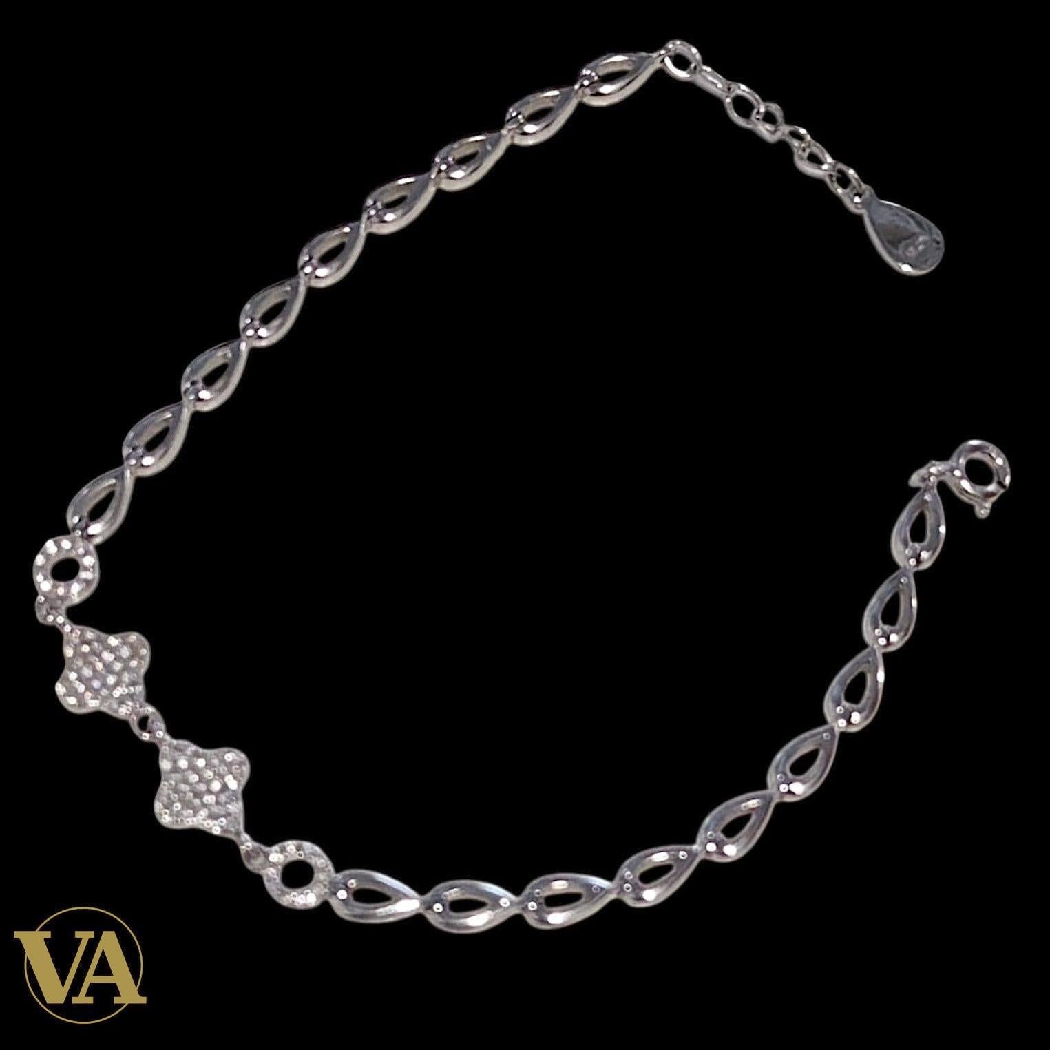 Bracelet Femme Argent 925 Maillons Feuilles Ajourées | Bijoux Vindicta