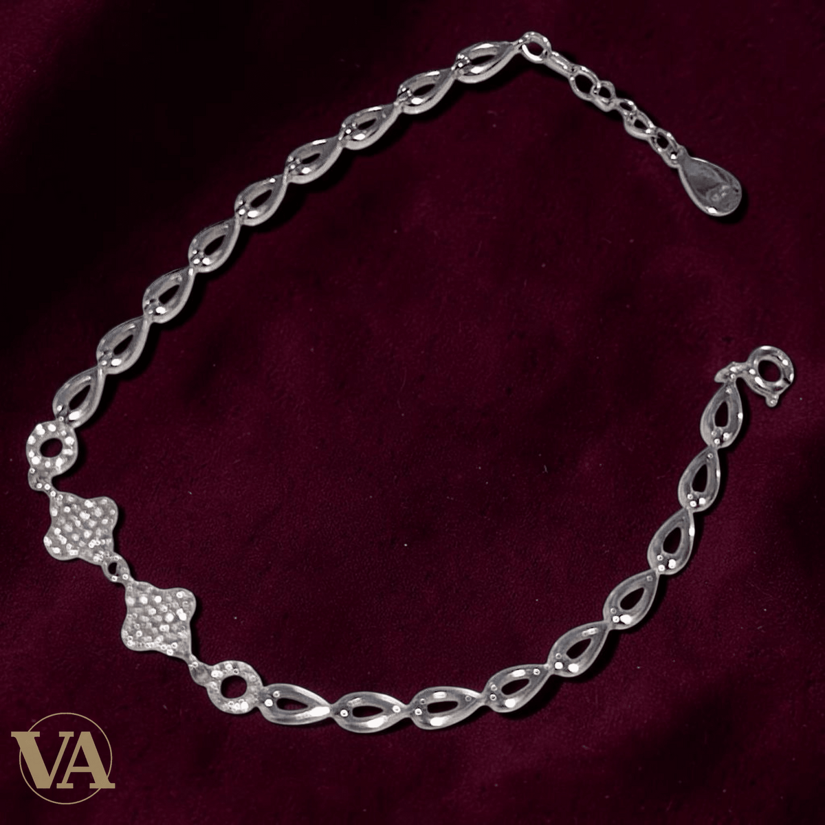 Bracelet Femme Argent 925 Maillons Feuilles Ajourées - Argent 925 - Vindicta