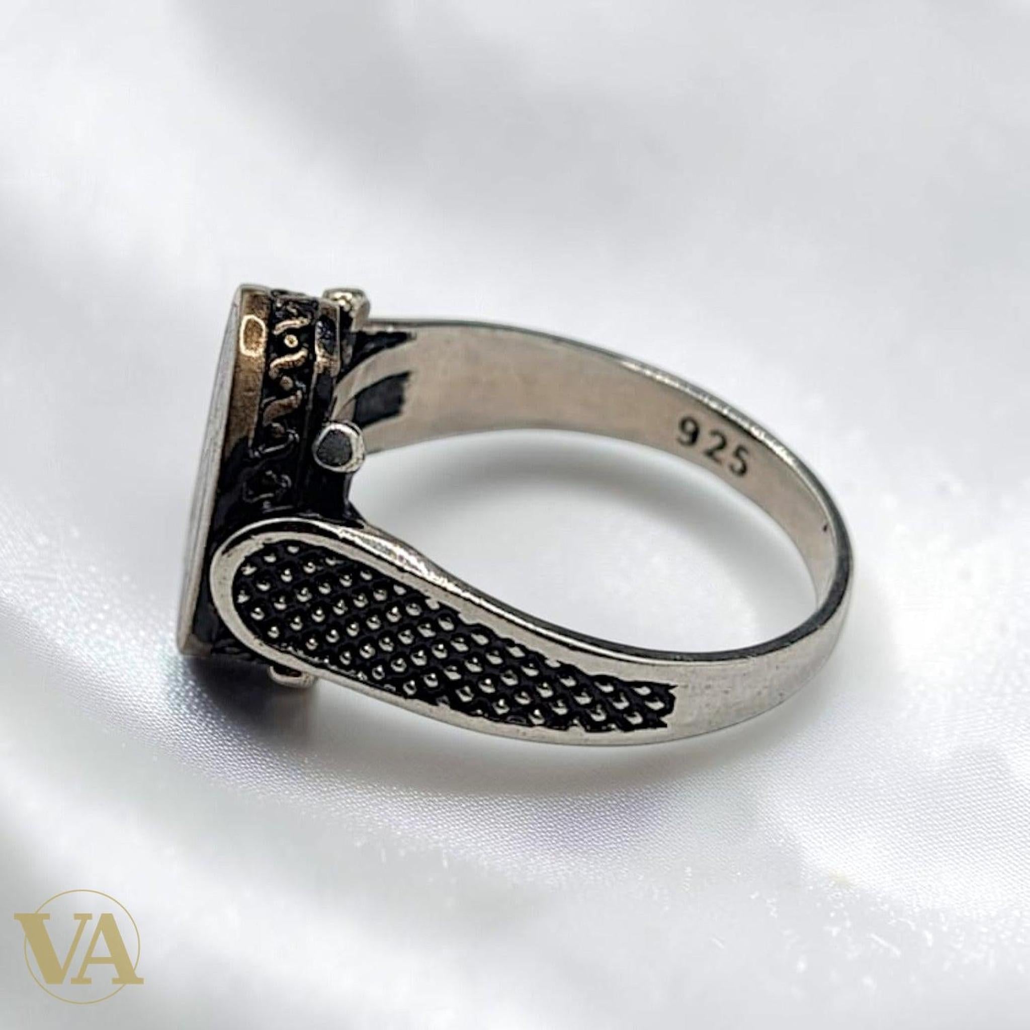 Chevalière Homme Argent 925 & Onyx – Épées Croisées Plaqué Or Rose - Argent 925 - Vindicta