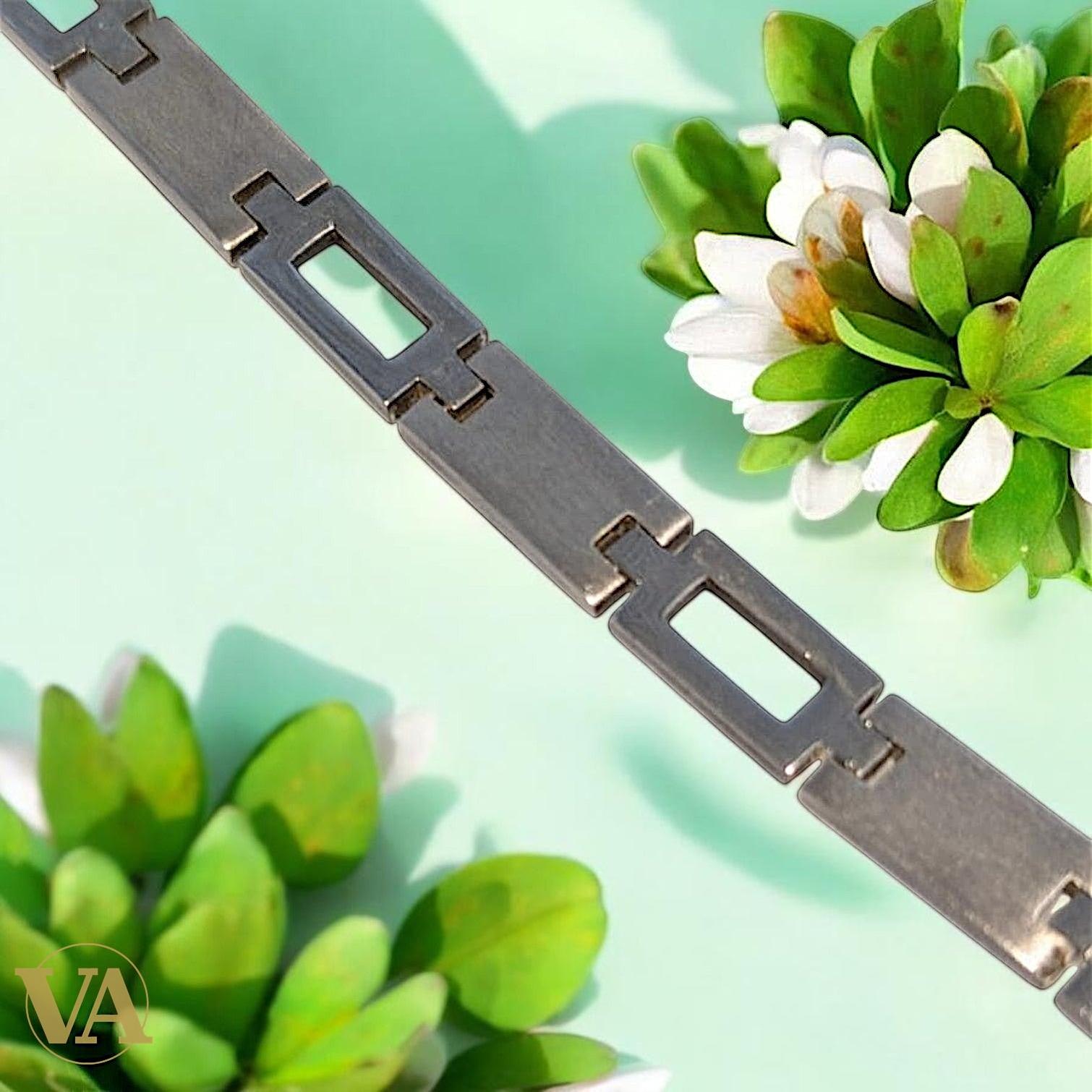 Bracelet Homme Argent 925 – Maillons Rectangulaires 7 mm