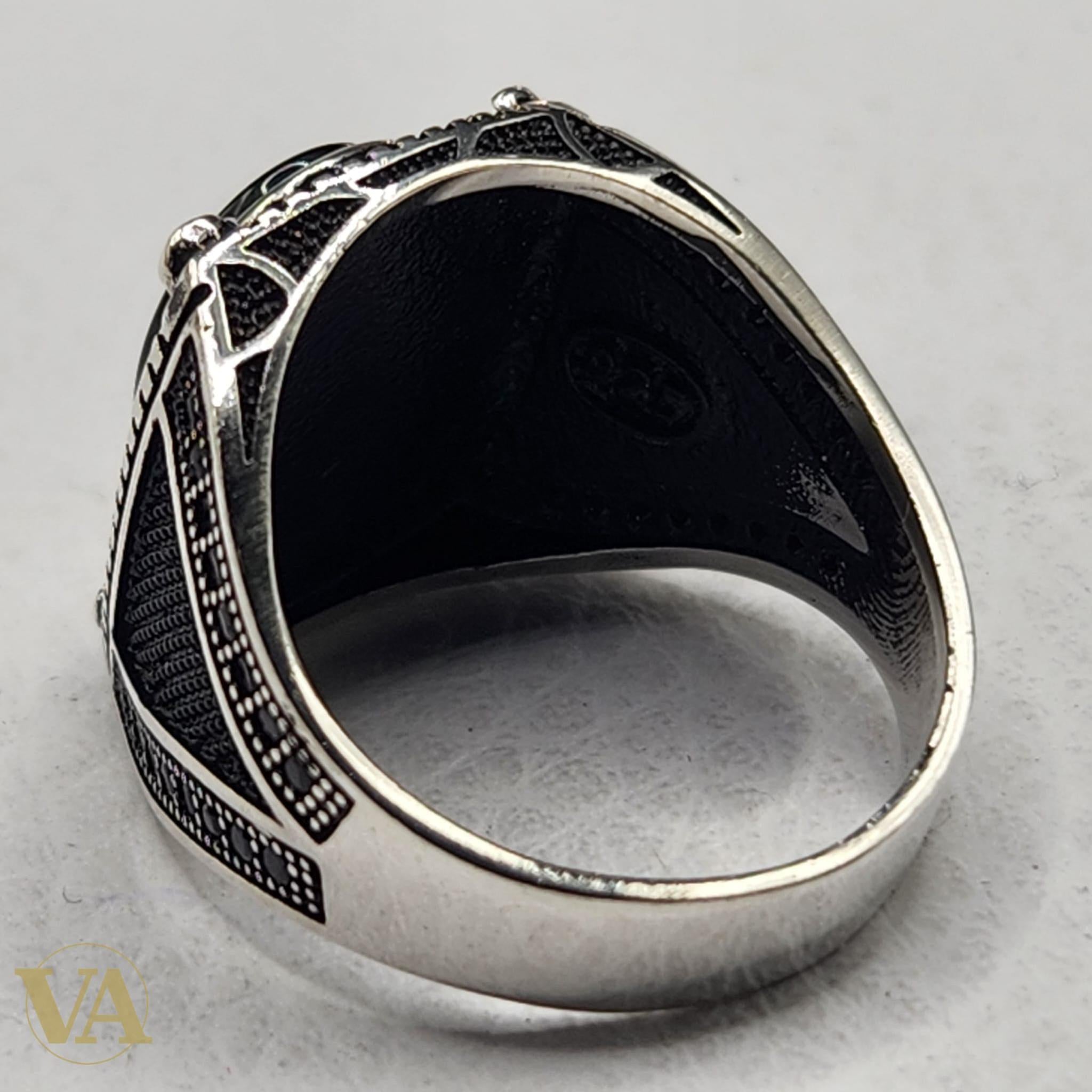 Bague Homme en Argent 925 & Onyx Noir – Design Viril | Bijoux Vindicta