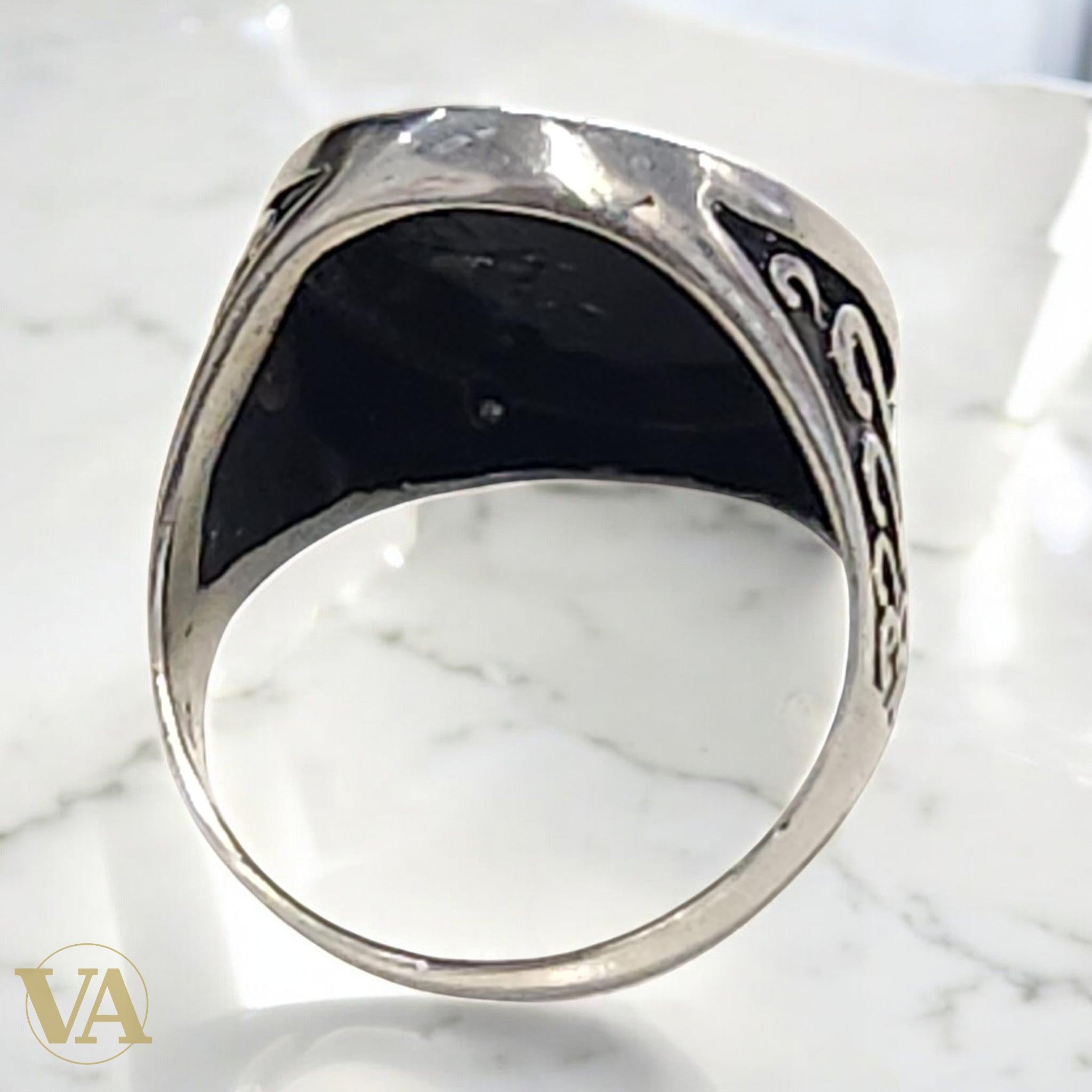 Bague homme argent 925 motif oriental ciselé