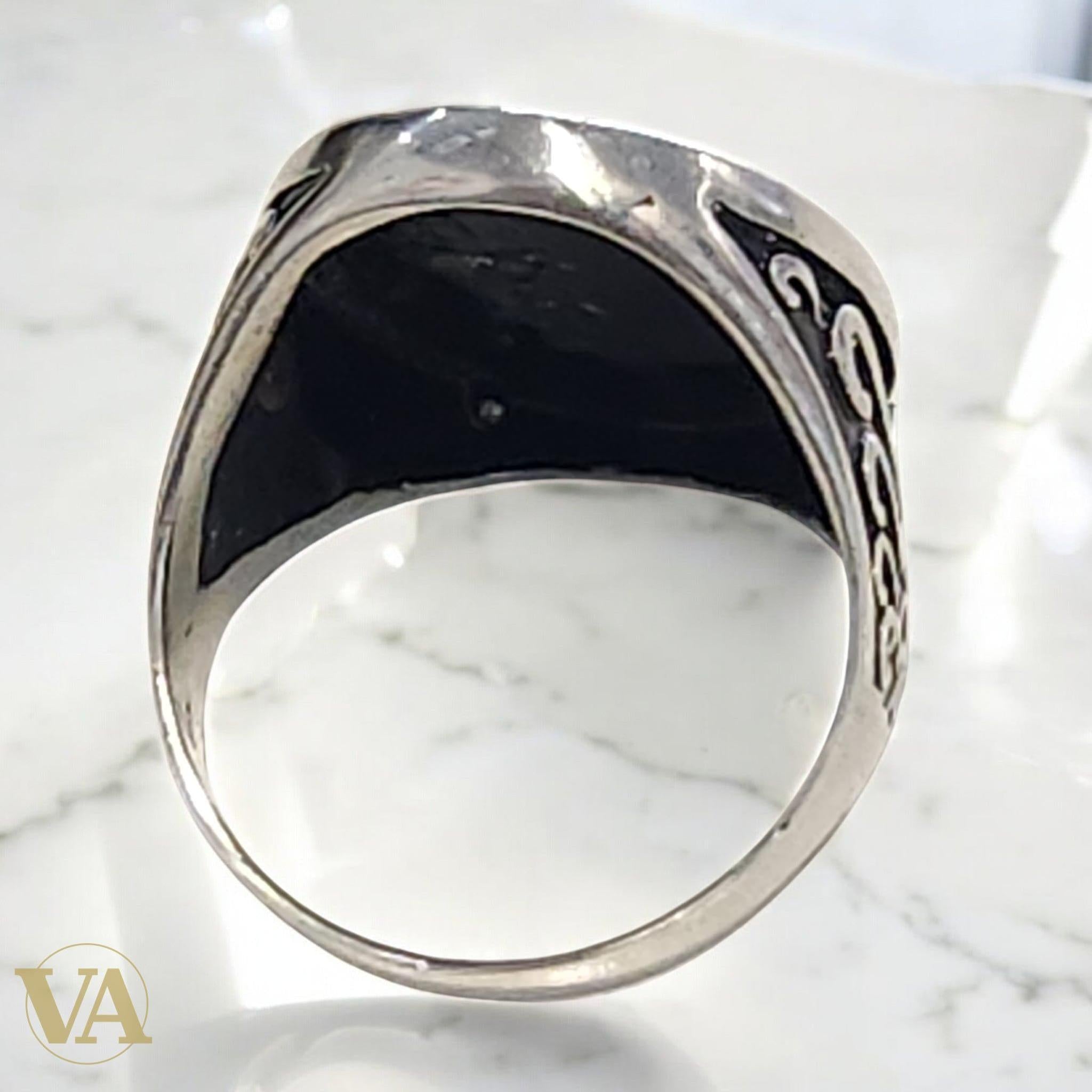 Bague homme argent 925 motif oriental ciselé - Argent 925 - Vindicta