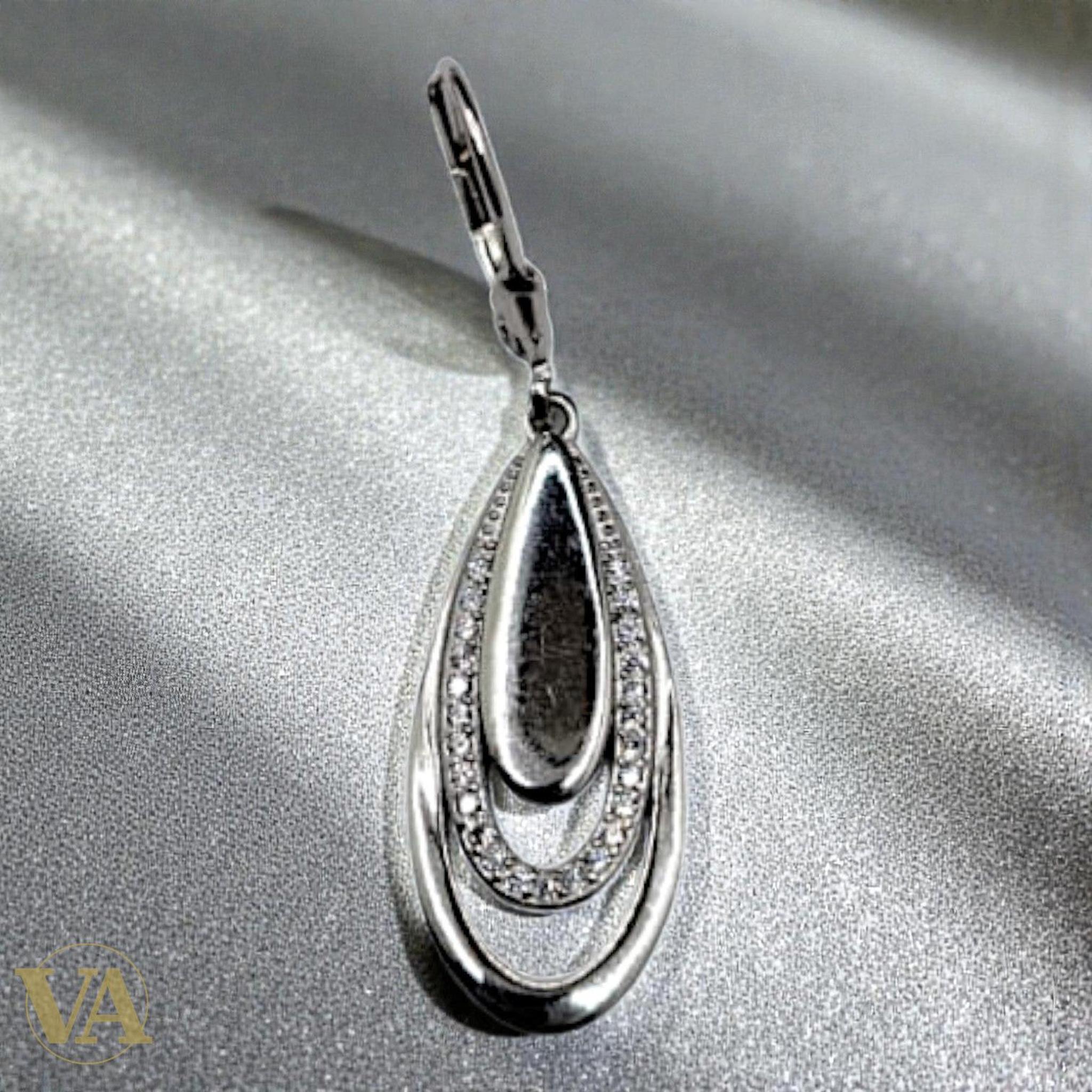 Boucles d'Oreilles Femme Pendantes Argent 925 – Triple Anneau & Zirconium - Argent 925 - Vindicta