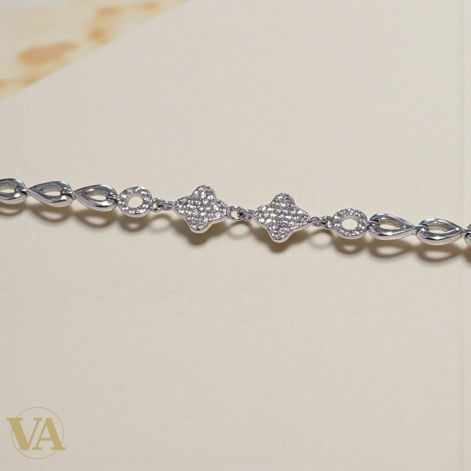 Bracelet femme argent 925 maillons feuilles ajourées