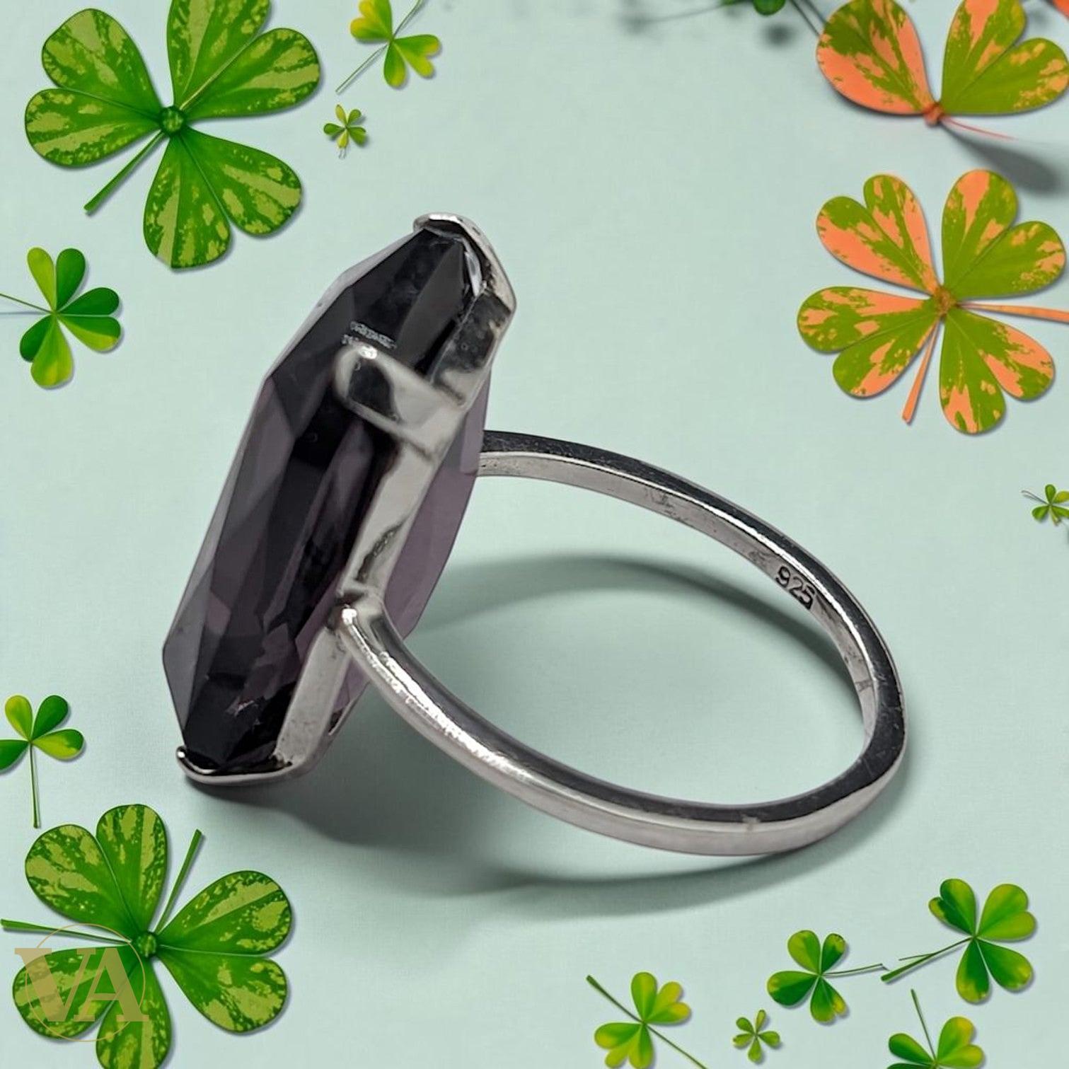 Bague femme argent 925 Améthyste taille émeraude-Vindicta : Bijoux Argent 925 Massif, Luxe et Héritage