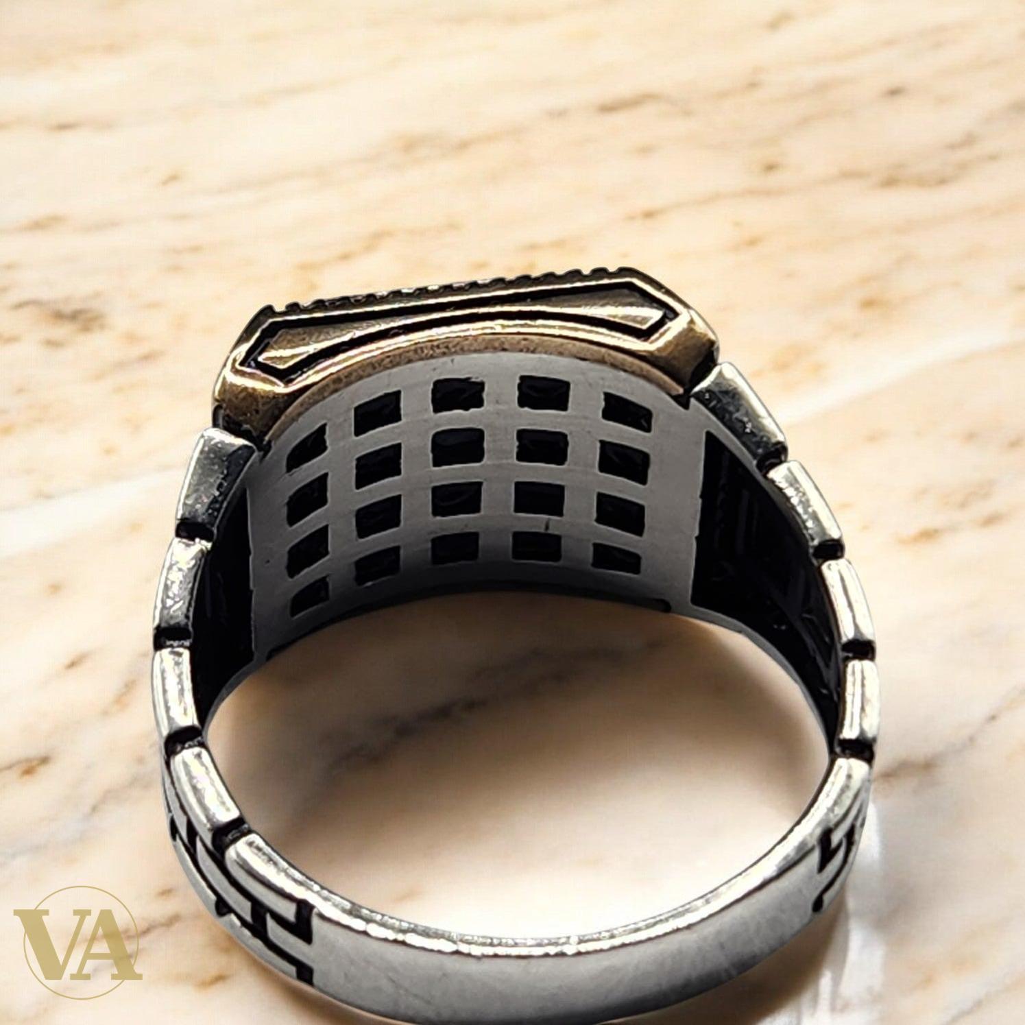 Bague Homme Argent 925 – Cornaline rouge carrée & monture architecturale