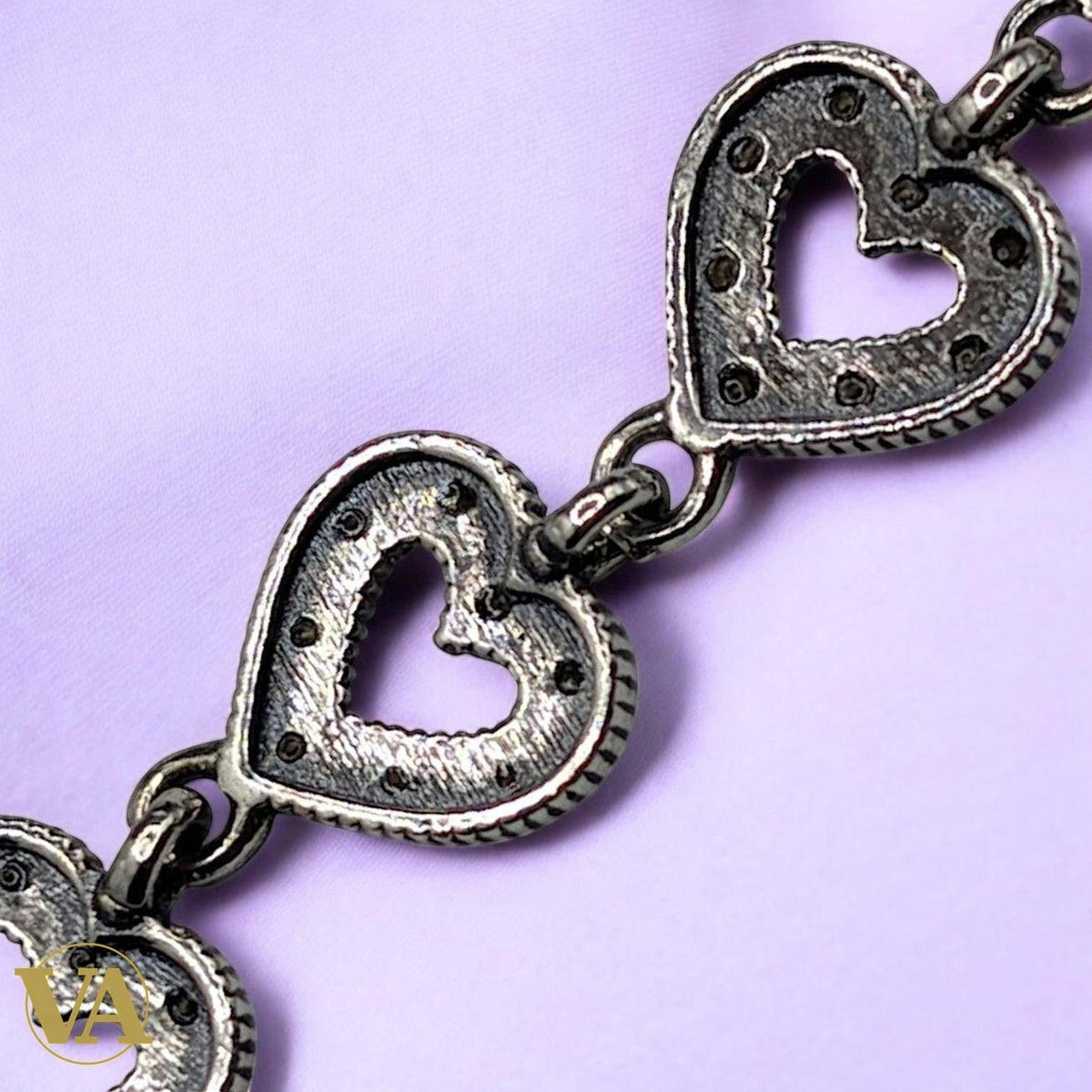 Bracelet Femme Argent 925 Cœurs Marcassite Vintage - Argent 925 - Vindicta