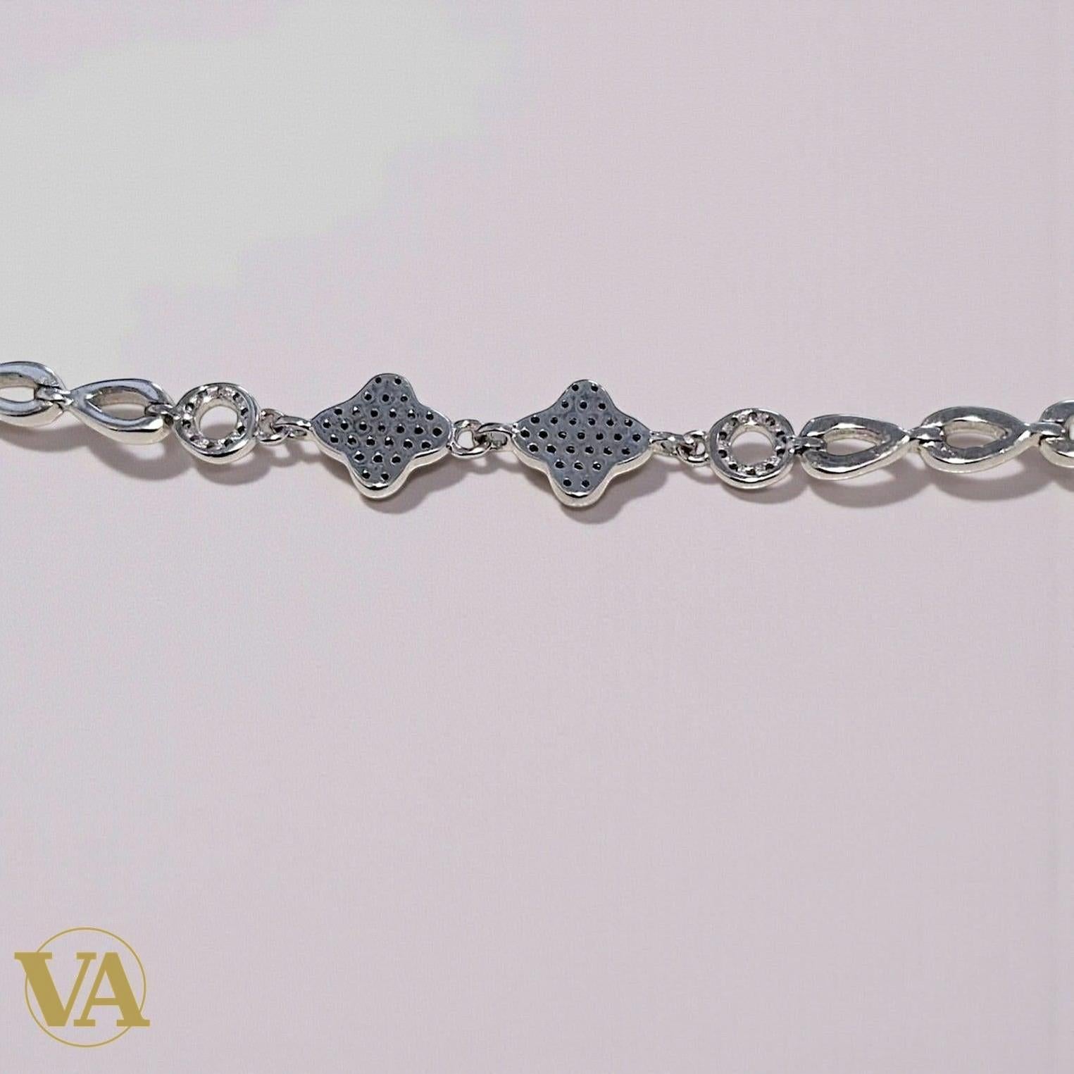 Bracelet Femme Argent 925 Maillons Feuilles Ajourées | Bijoux Vindicta