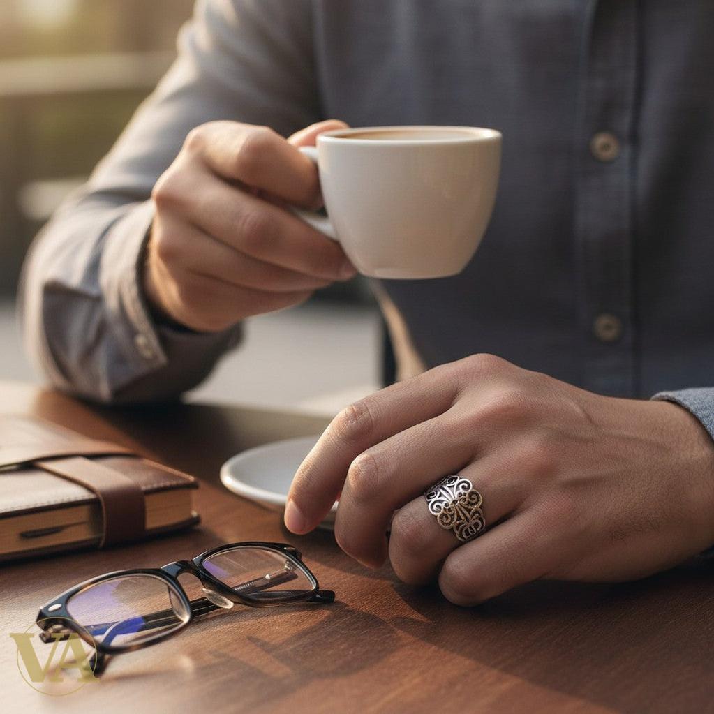 Chevalière Homme Argent 925 Arabesques Ajourées Cornaline-Vindicta : Bijoux Argent 925 Massif, Luxe et Héritage