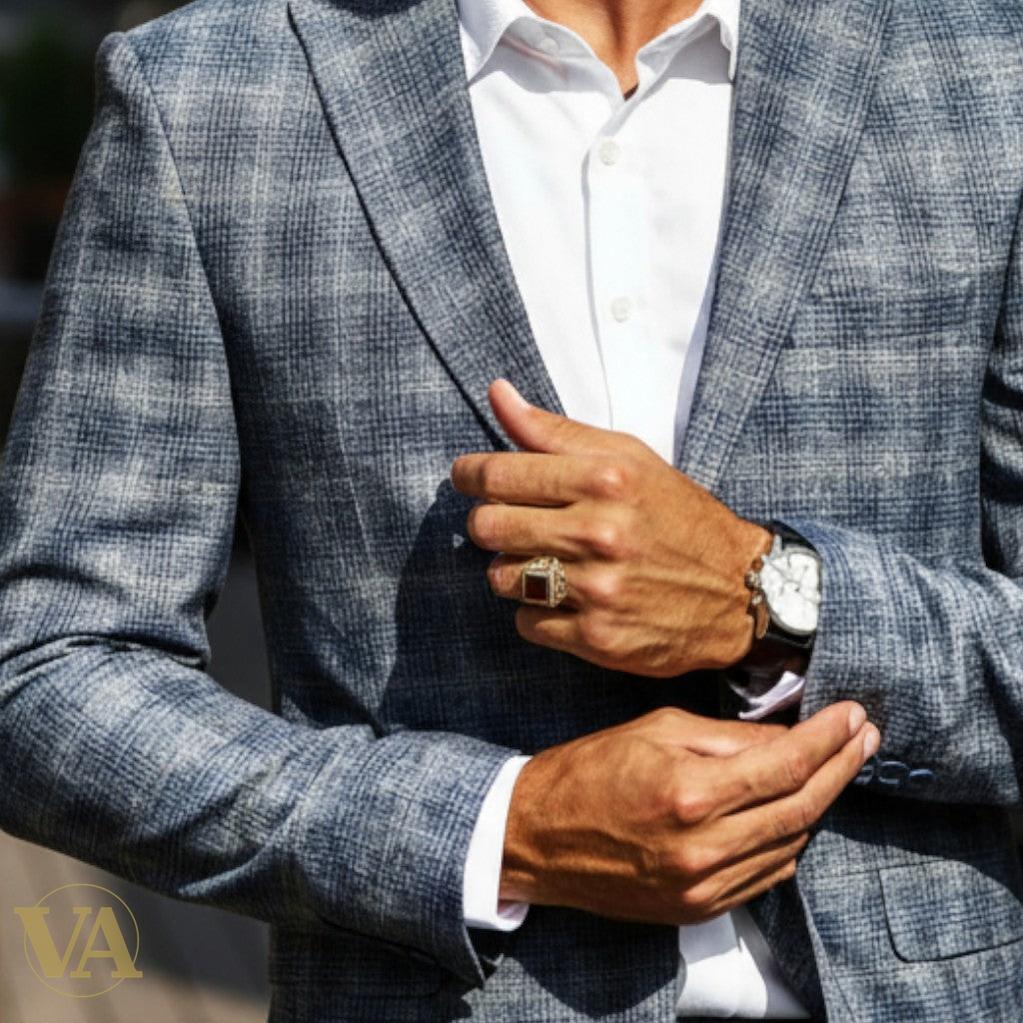 Bague Homme Argent 925 – Cornaline rouge carrée & monture architecturale