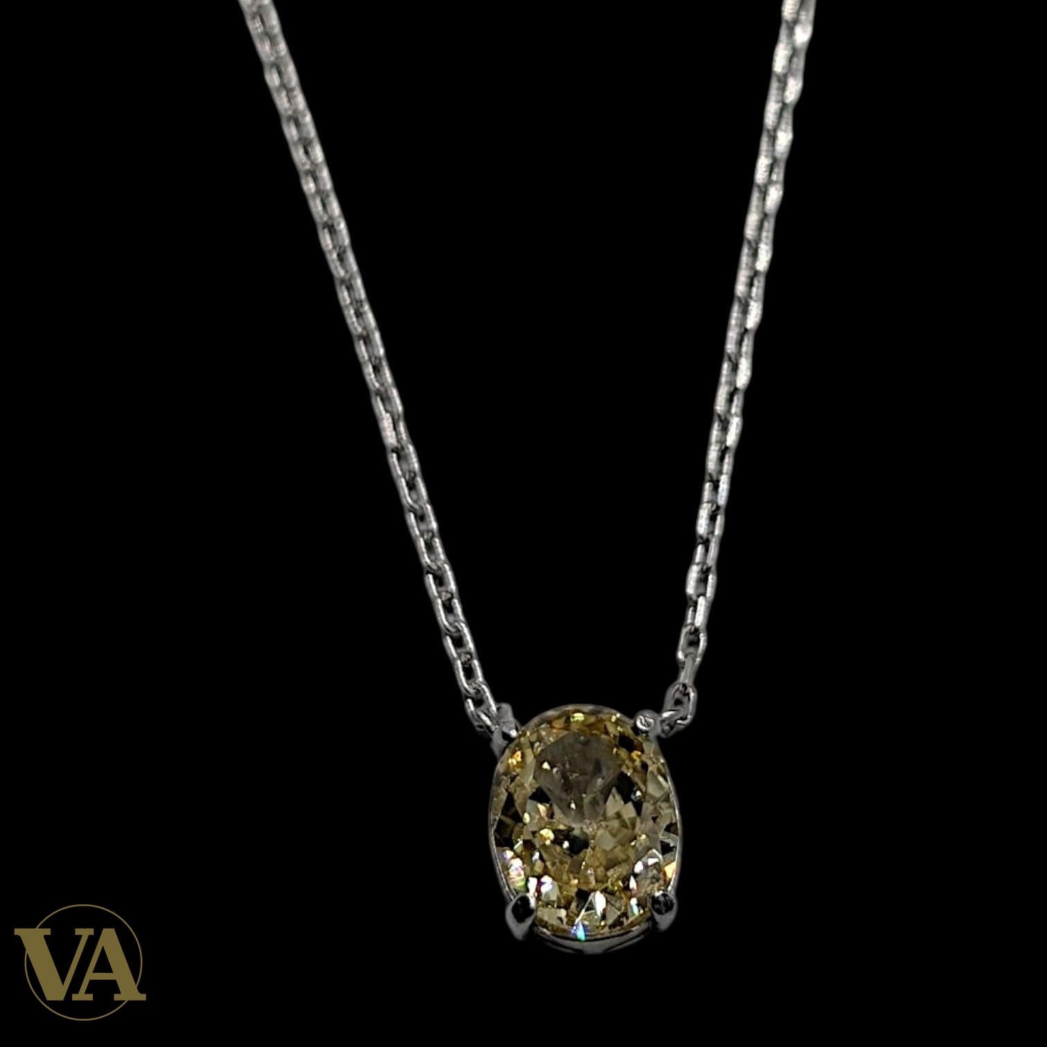 Collier Femme Argent 925 Citrine Jaune – Pendentif Solitaire-Vindicta : Bijoux Argent 925 Massif, Luxe et Héritage