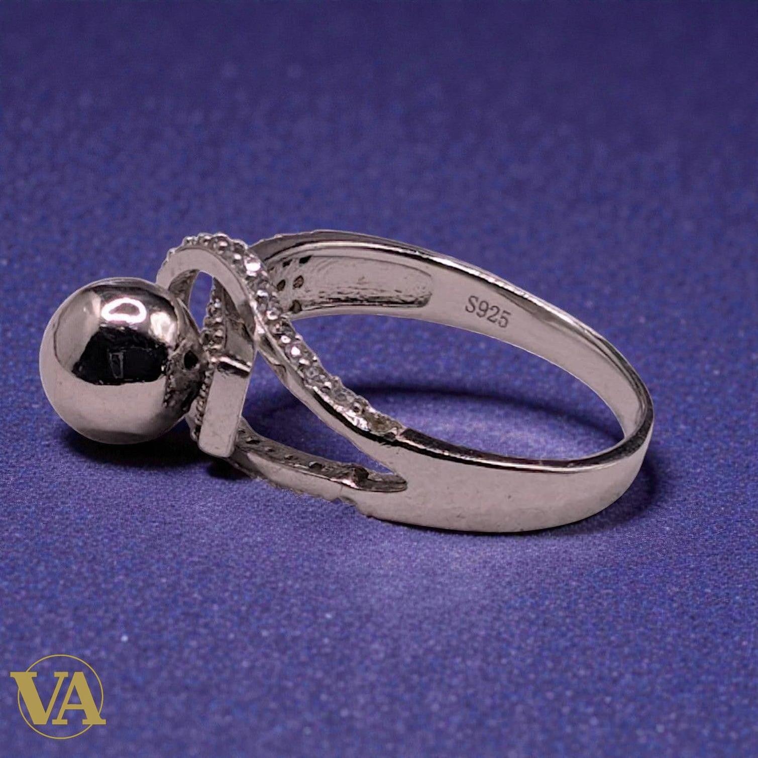 Bague Femme Argent 925 Boule Oxydes de Zirconium - Design Moderne-Vindicta : Bijoux Argent 925 Massif, Luxe et Héritage