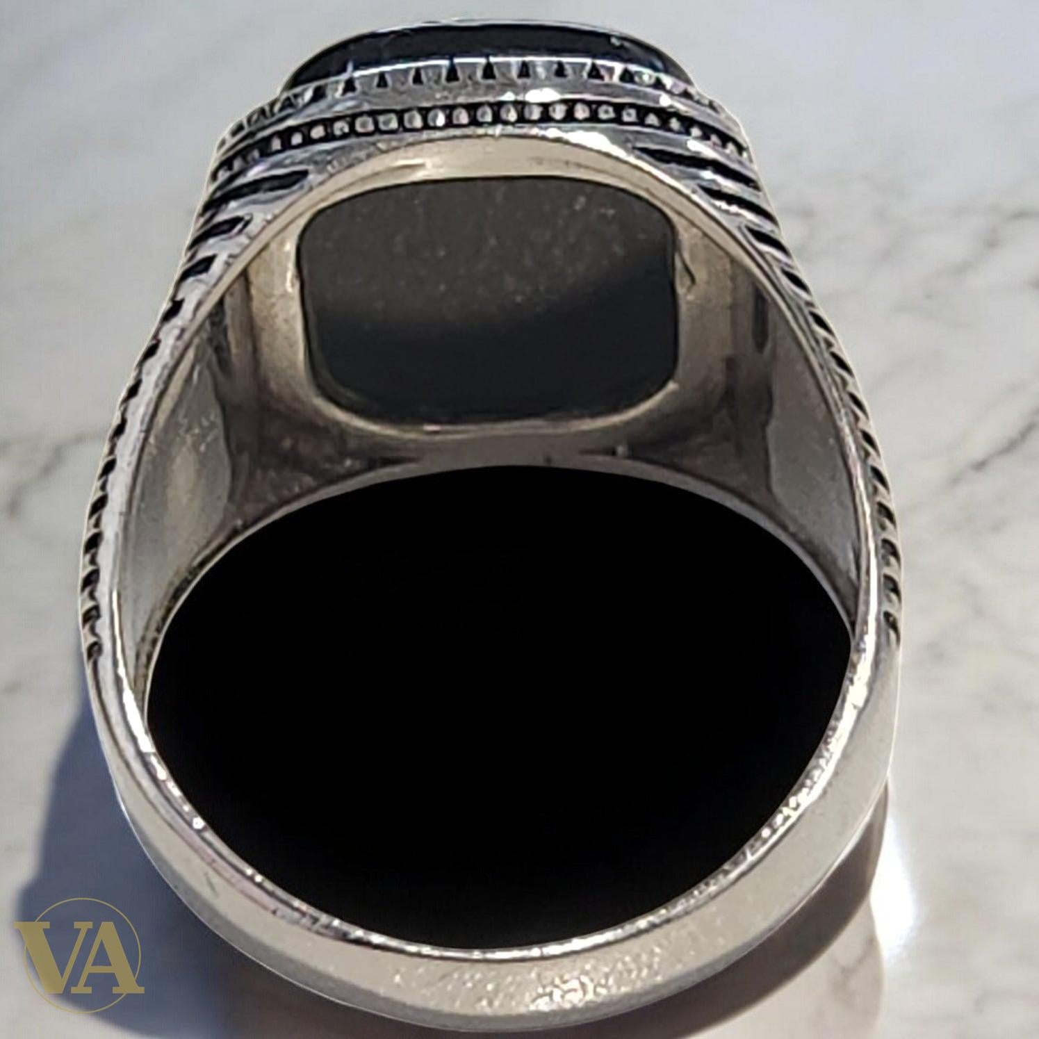 Bague Homme Argent 925 Onyx Noire Ovale – Élégance Classique