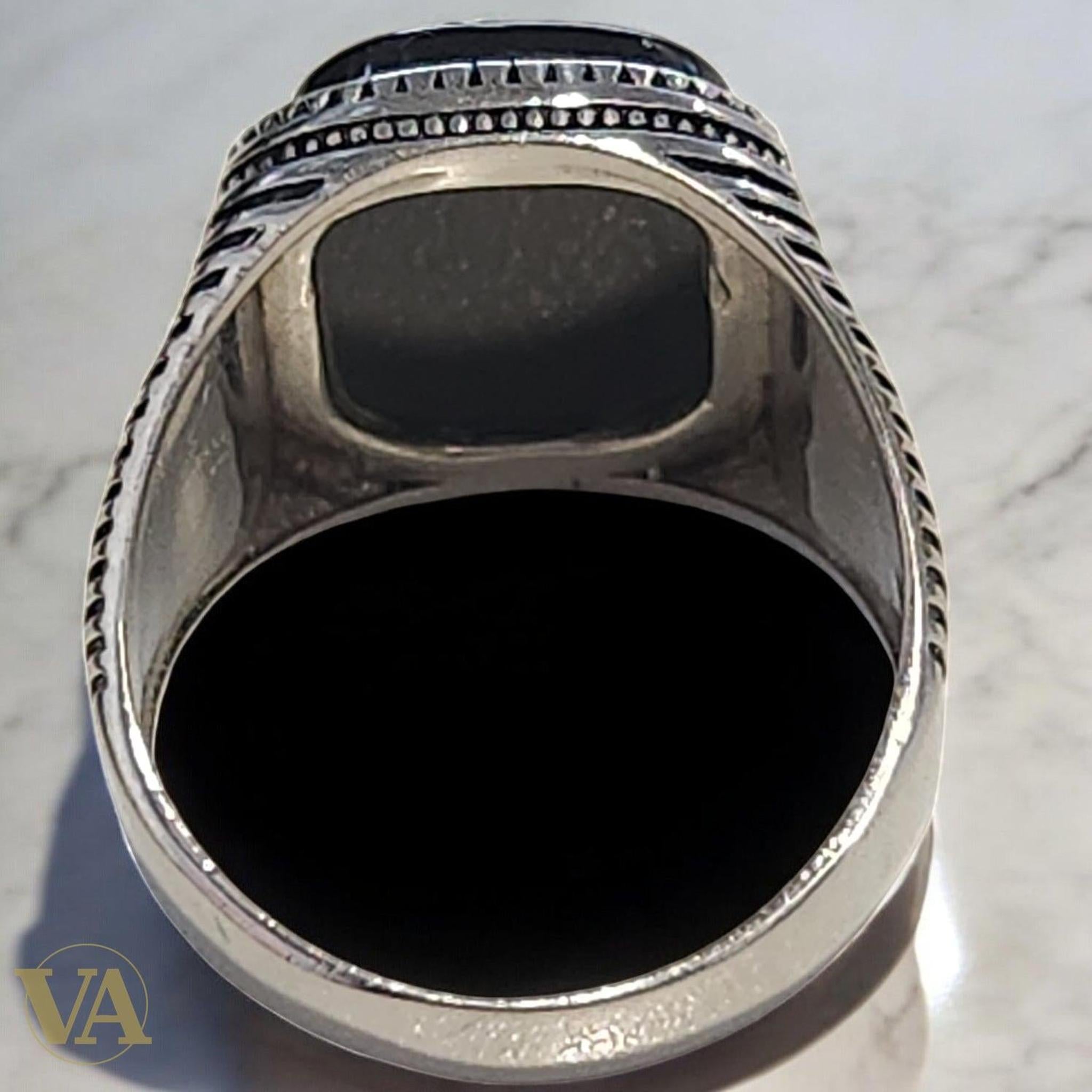 Bague Homme Argent 925 Onyx Noire Ovale – Élégance Classique | Bijoux Vindicta