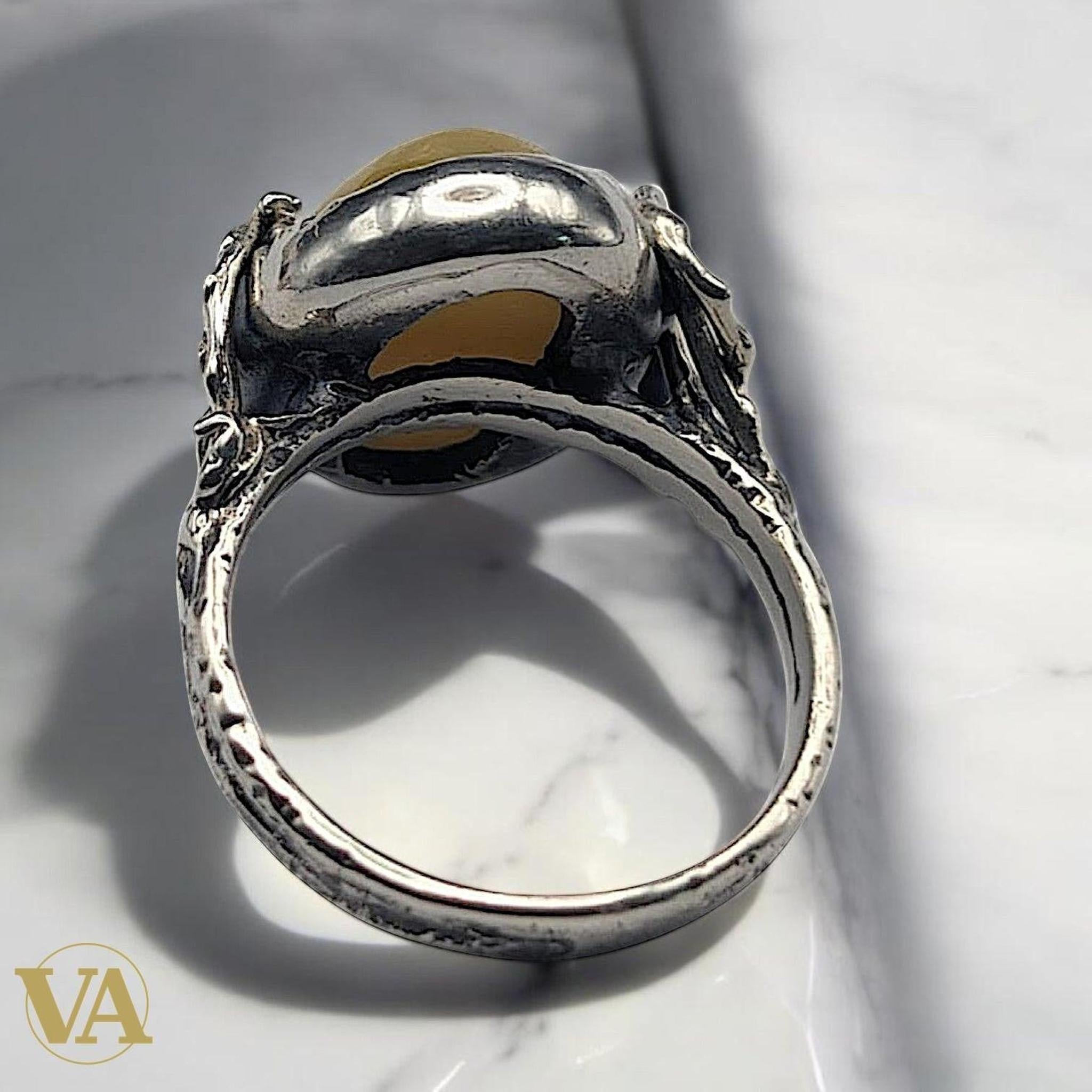 Bague Femme femmes Argent 925 Agate Jaune Naturelle - Argent 925 - Vindicta