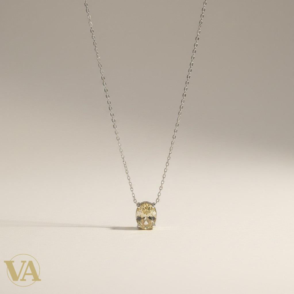 Collier Femme Argent 925 Citrine Jaune – Pendentif Solitaire-Vindicta : Bijoux Argent 925 Massif, Luxe et Héritage