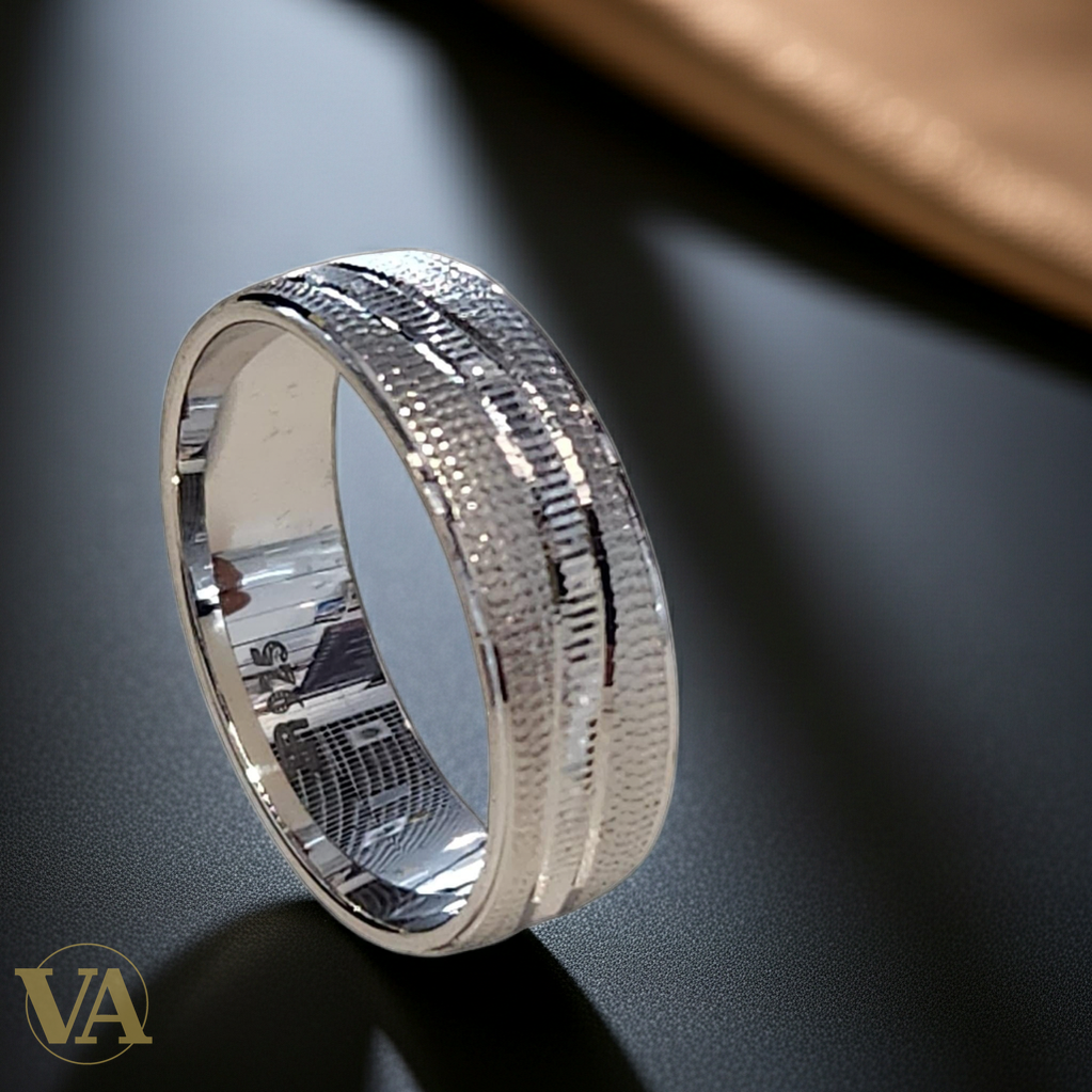 Anneau Homme Argent 925 – Double Ligne Texturée-Vindicta : Bijoux Argent 925 Massif, Luxe et Héritage