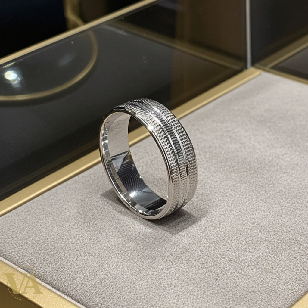 Anneau Homme Argent 925 – Double Ligne Texturée-Vindicta : Bijoux Argent 925 Massif, Luxe et Héritage
