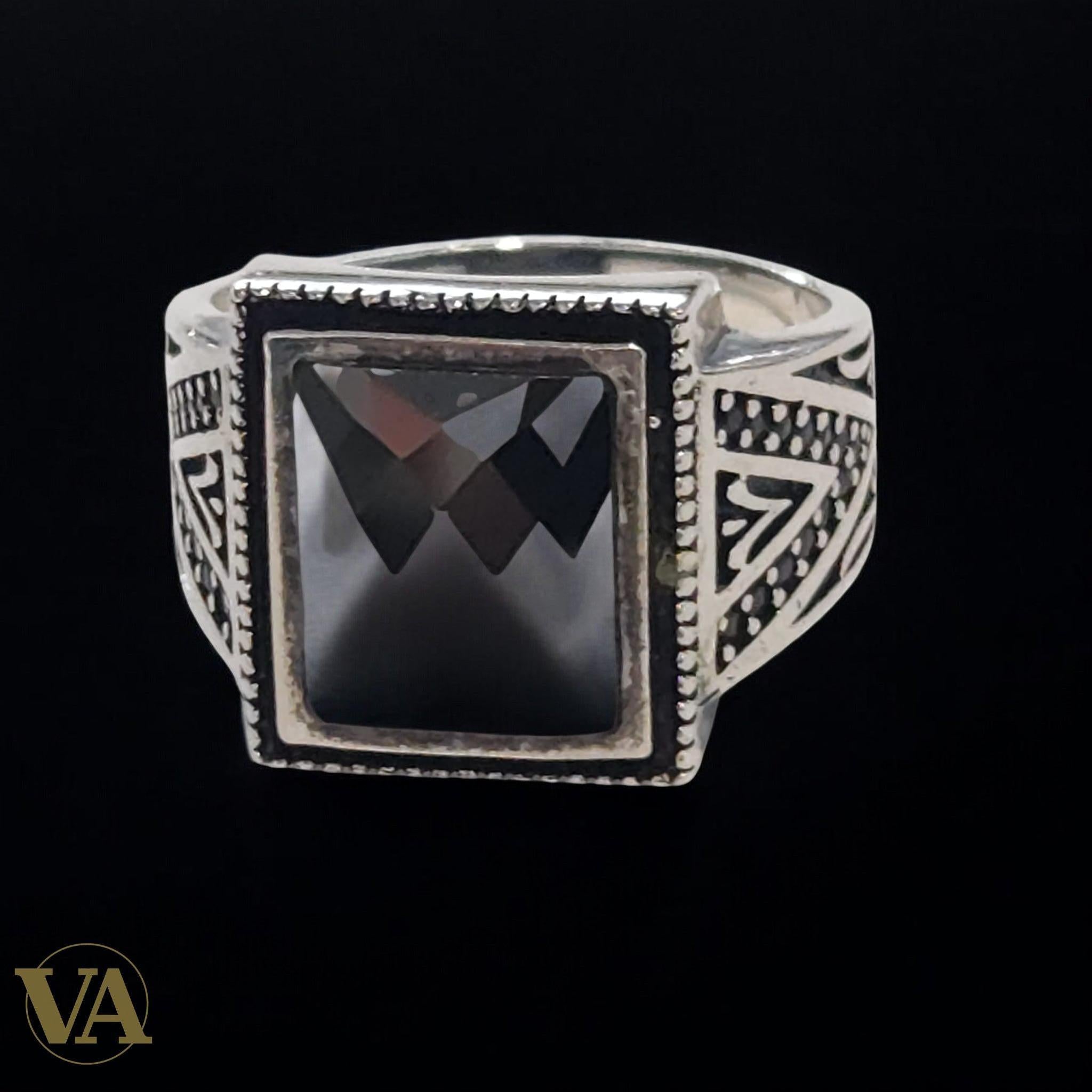 Bague Homme Argent 925 Onyx Noire – Élégance & Caractère | Bijoux Vindicta
