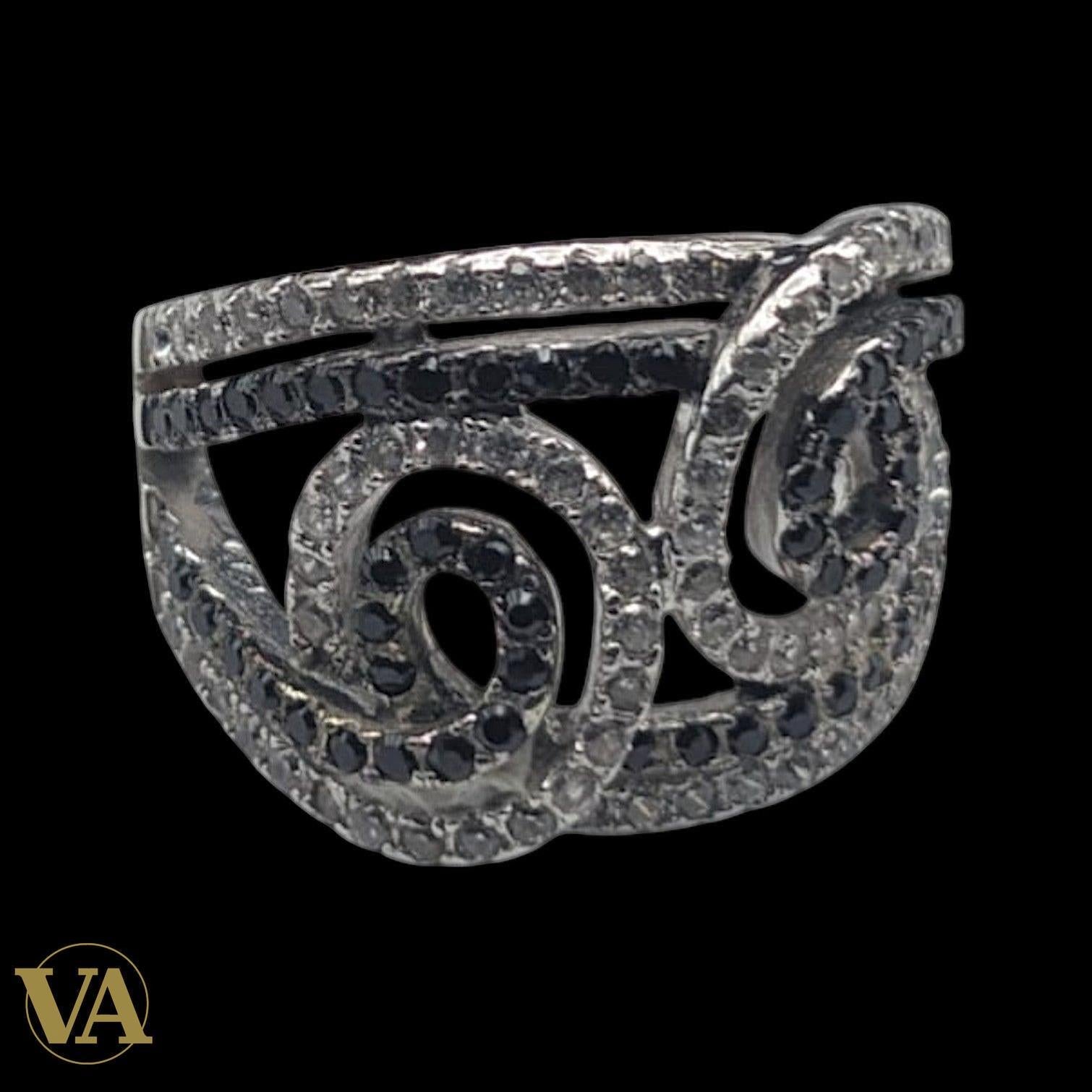 Bague femmes Argent 925 Oxydes Noirs