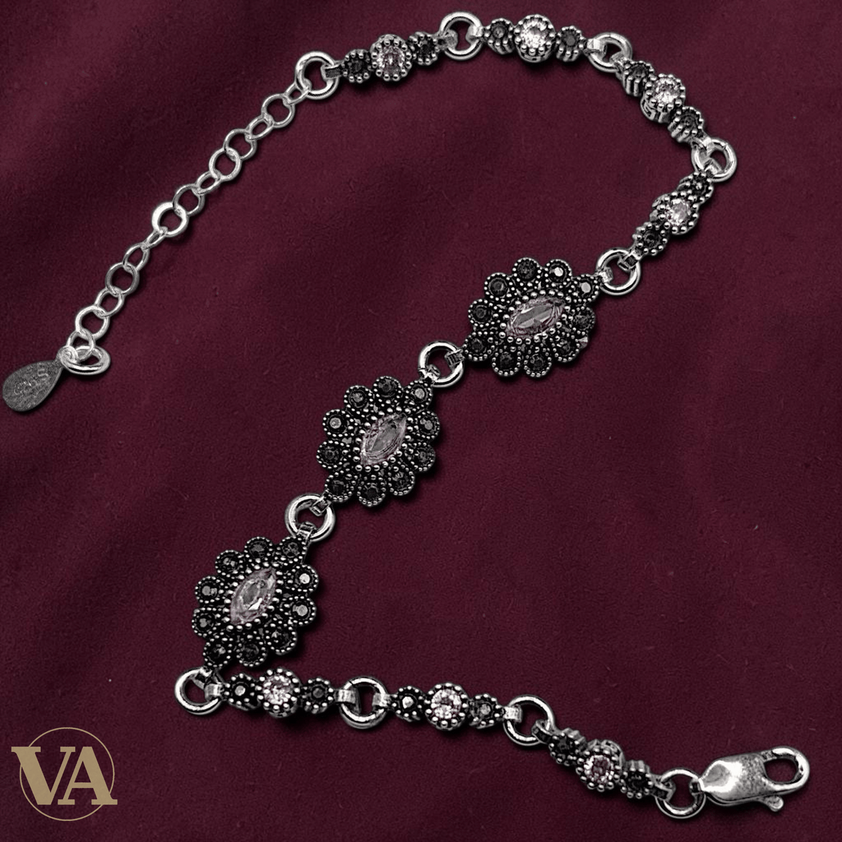 Bracelet Femme Argent 925 Améthyste & Marcassite Vintage - Argent 925 - Vindicta
