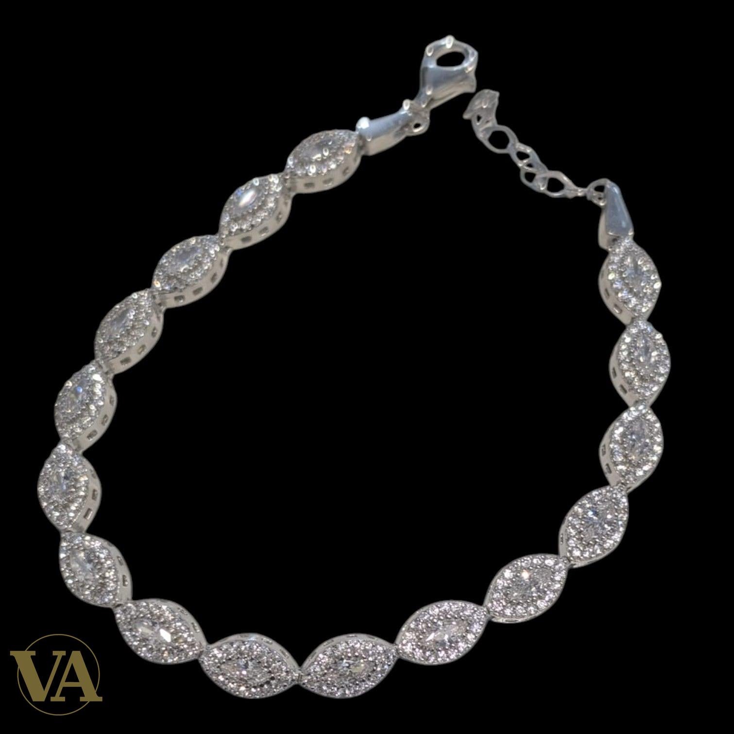 Bracelet Femme Argent 925 Oxydes Blancs – Brillance Intemporelle