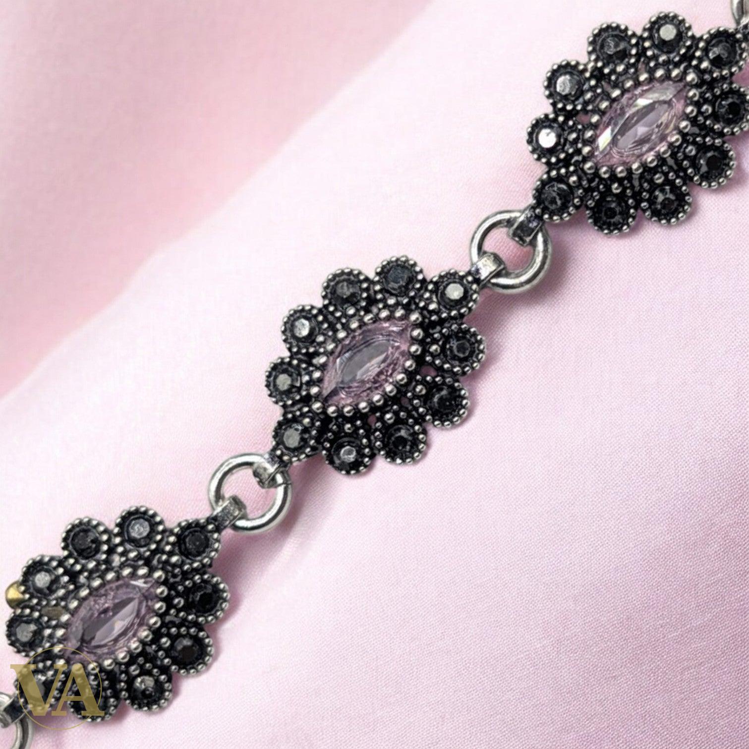 Bracelet Femme Argent 925 Améthyste Marcassite