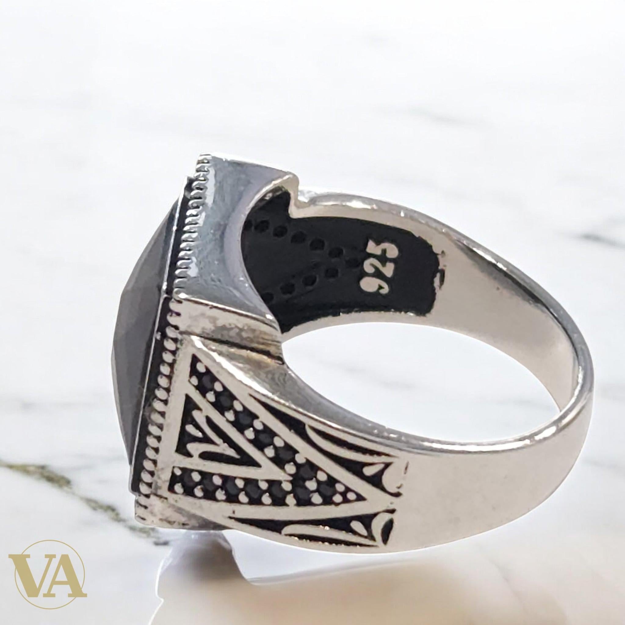 Bague Homme Argent 925 Onyx Noire – Élégance & Caractère | Bijoux Vindicta