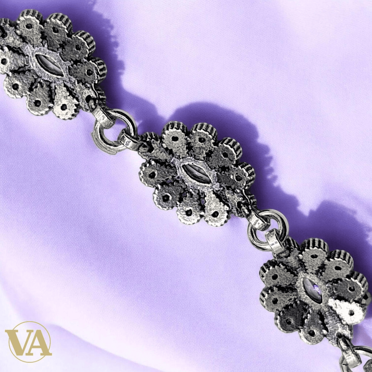 Bracelet Femme Argent 925 Améthyste & Marcassite Vintage - Argent 925 - Vindicta
