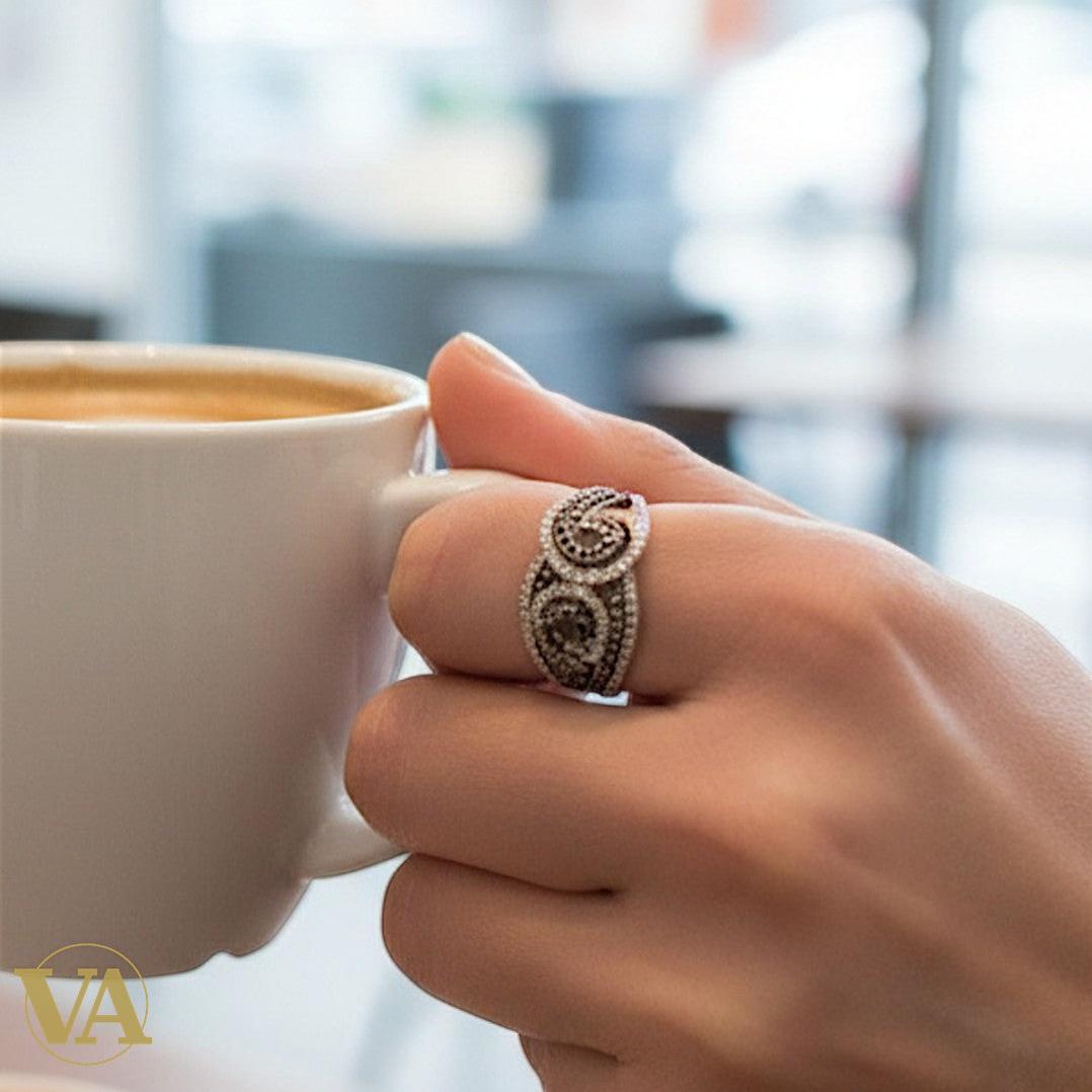 Bague Femme femmes Argent 925 Oxydes Noirs | Bijoux Vindicta