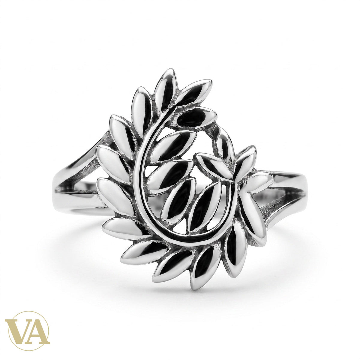 Bague Femme Argent 925 Couronne Feuilles Laurier Ajourée - Argent 925 - Vindicta
