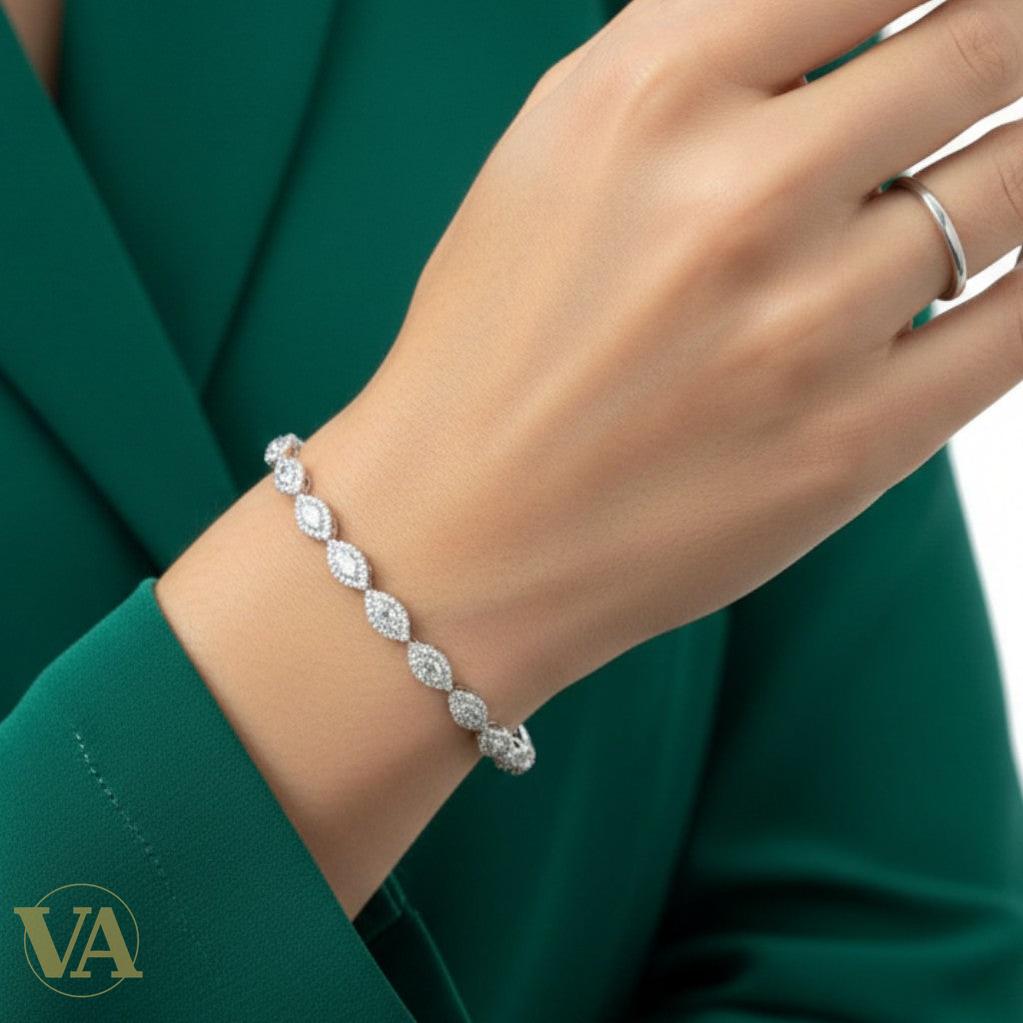 Bracelet Femme Argent 925 Oxydes Blancs – Brillance Intemporelle