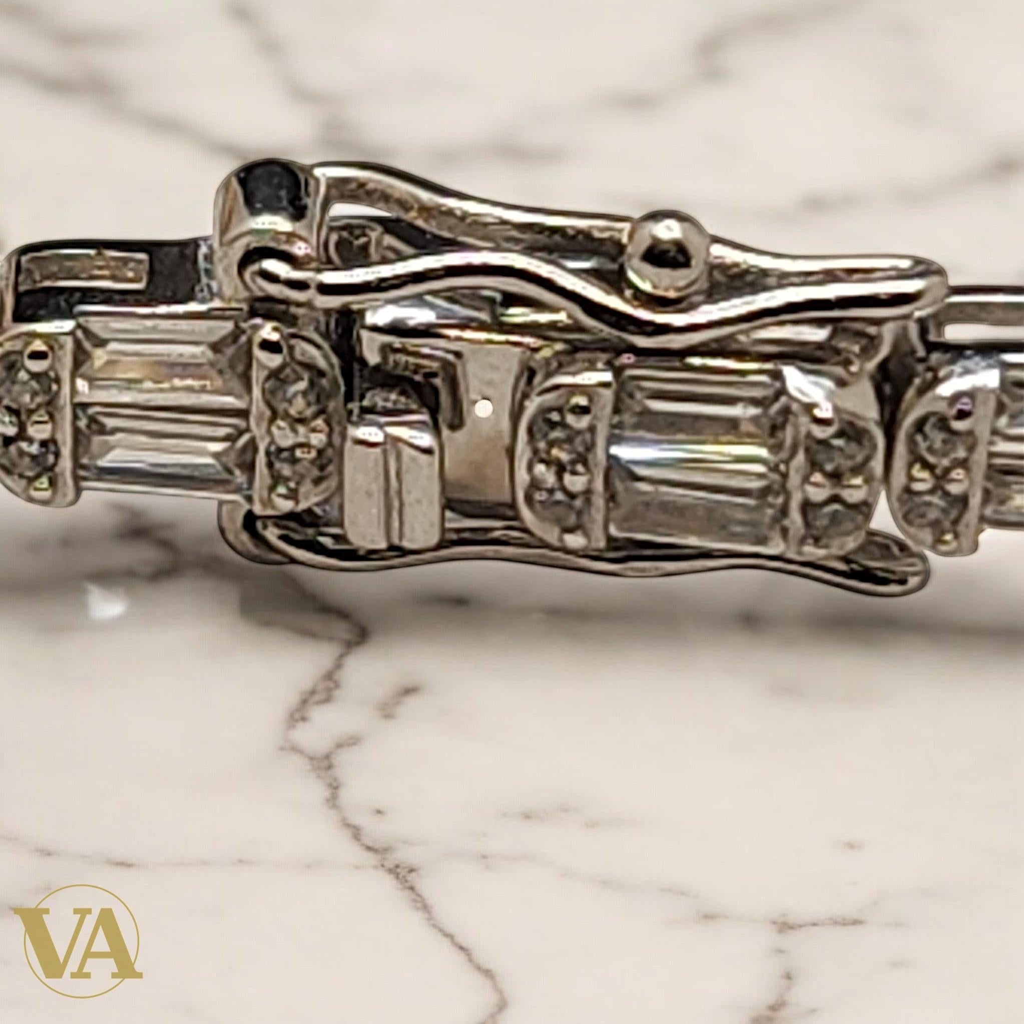 Bracelet Femme Argent 925 – Tennis Élégant à Oxydes Rectangulaires