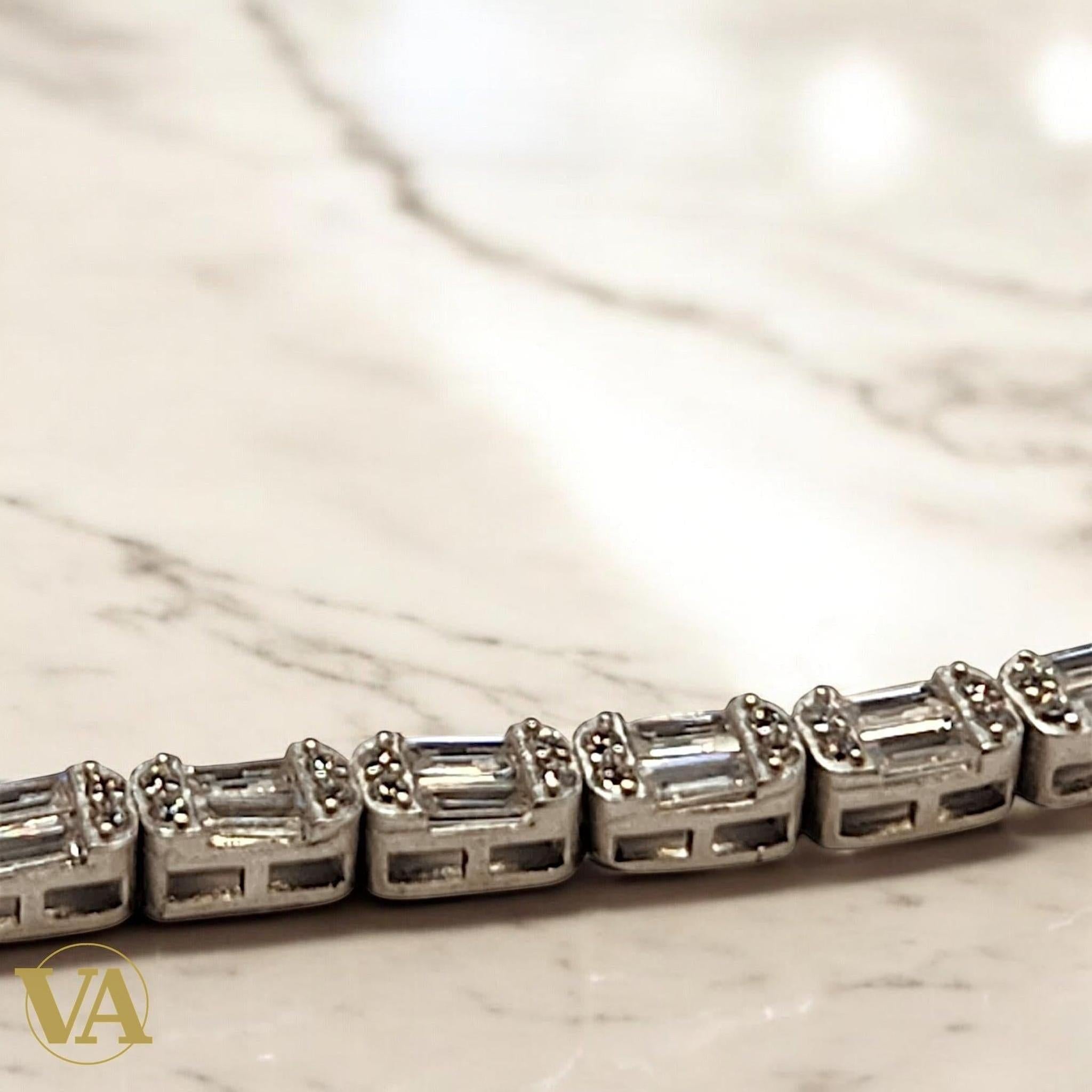 Bracelet Femme Argent 925 – Tennis Élégant à Oxydes Rectangulaires | Bijoux Vindicta