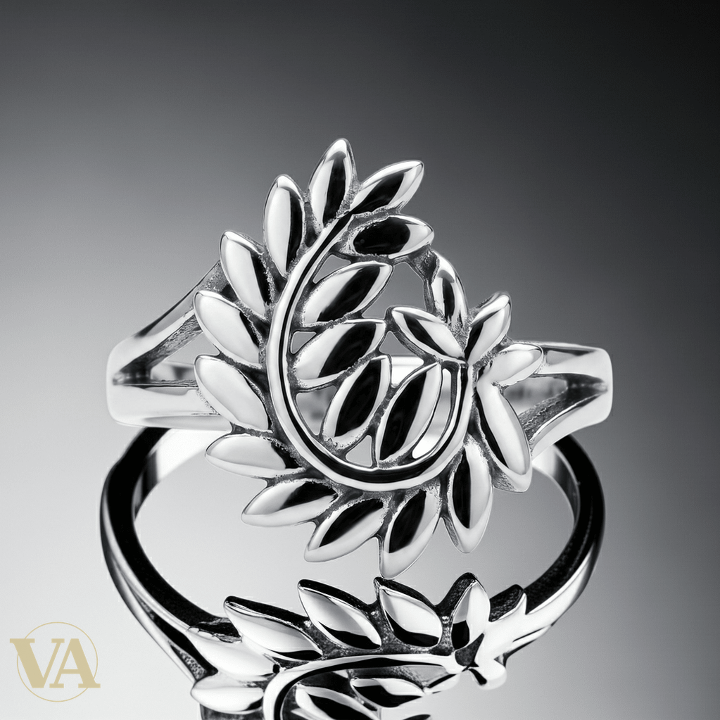 Bague Femme Argent 925 Couronne Feuilles Laurier Ajourée - Argent 925 - Vindicta