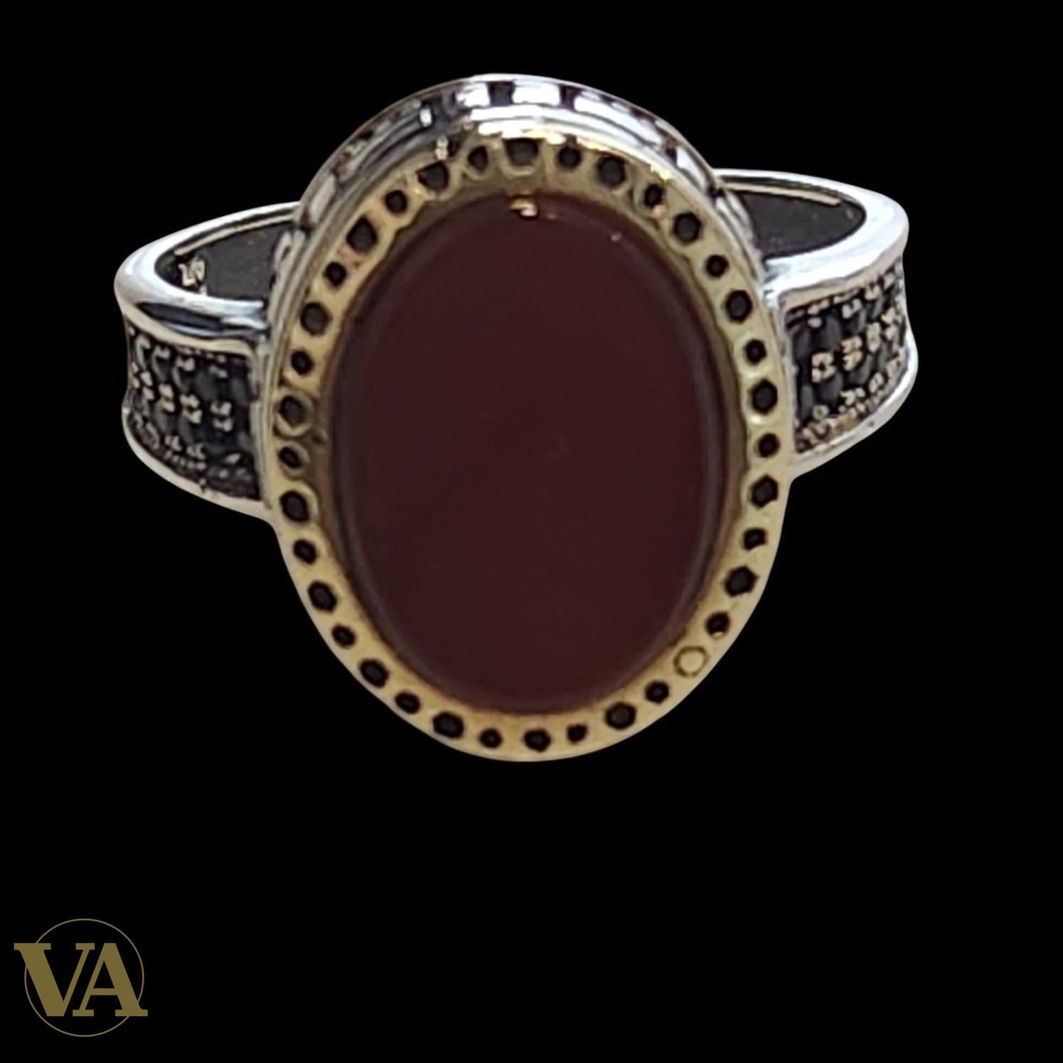 Bague Homme Argent 925 Cornaline – Élégance & Vitalité