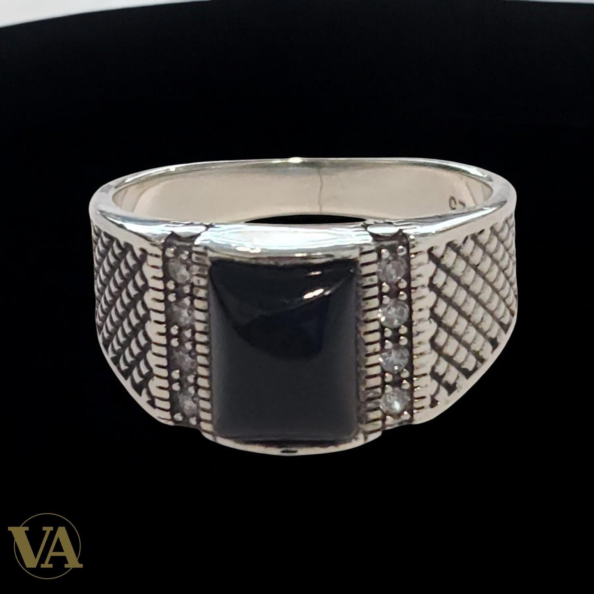 Bague Homme Argent 925 Onyx Noire – Élégance & Sobriété | Bijoux Vindicta