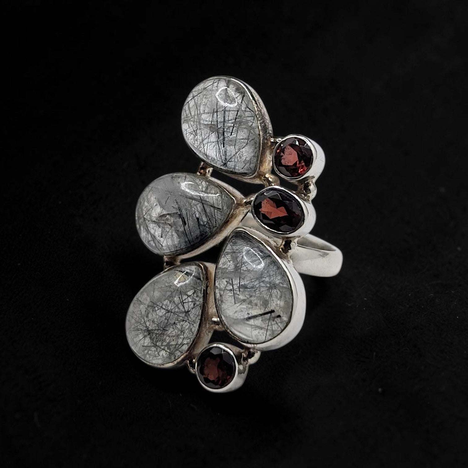 Bague Femme Argent 925 Quartz Rutilé & Améthyste – Composition Florale-Vindicta : Bijoux Argent 925 Massif, Luxe et Héritage