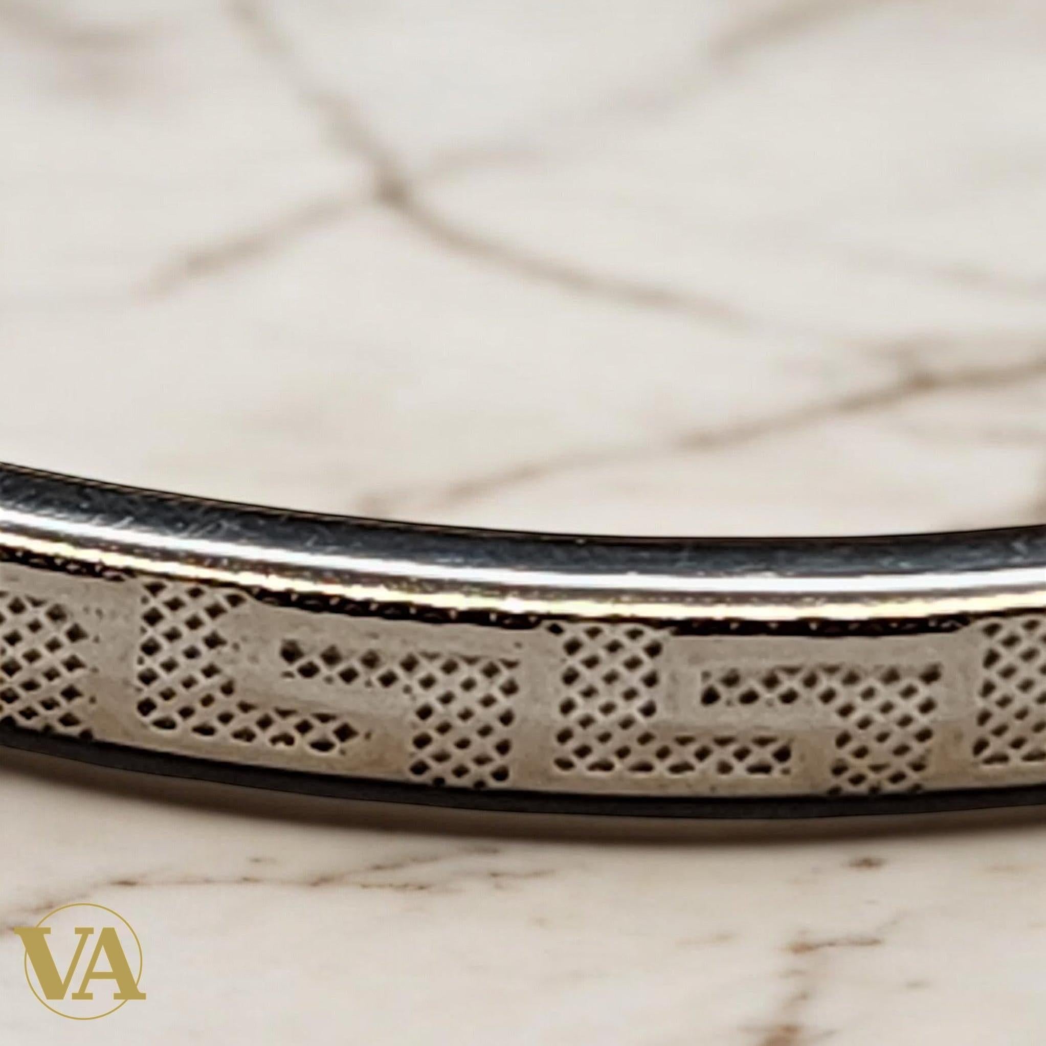 Bracelet Jonc Femme Argent 925 – Motif Grec Épuré | Bijoux Vindicta