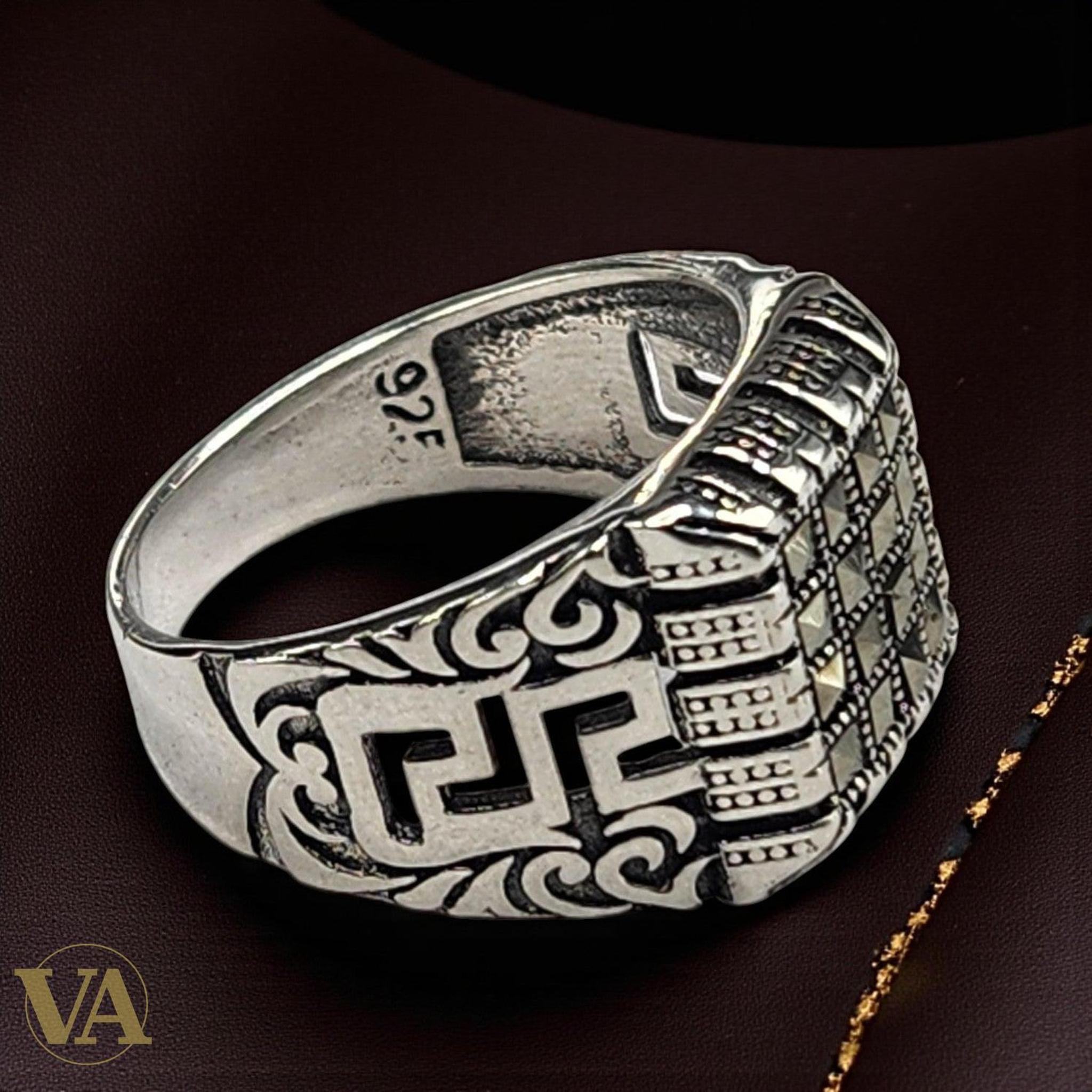Bague Homme Argent 925 – Sertie de Marcassite - Argent 925 - Vindicta
