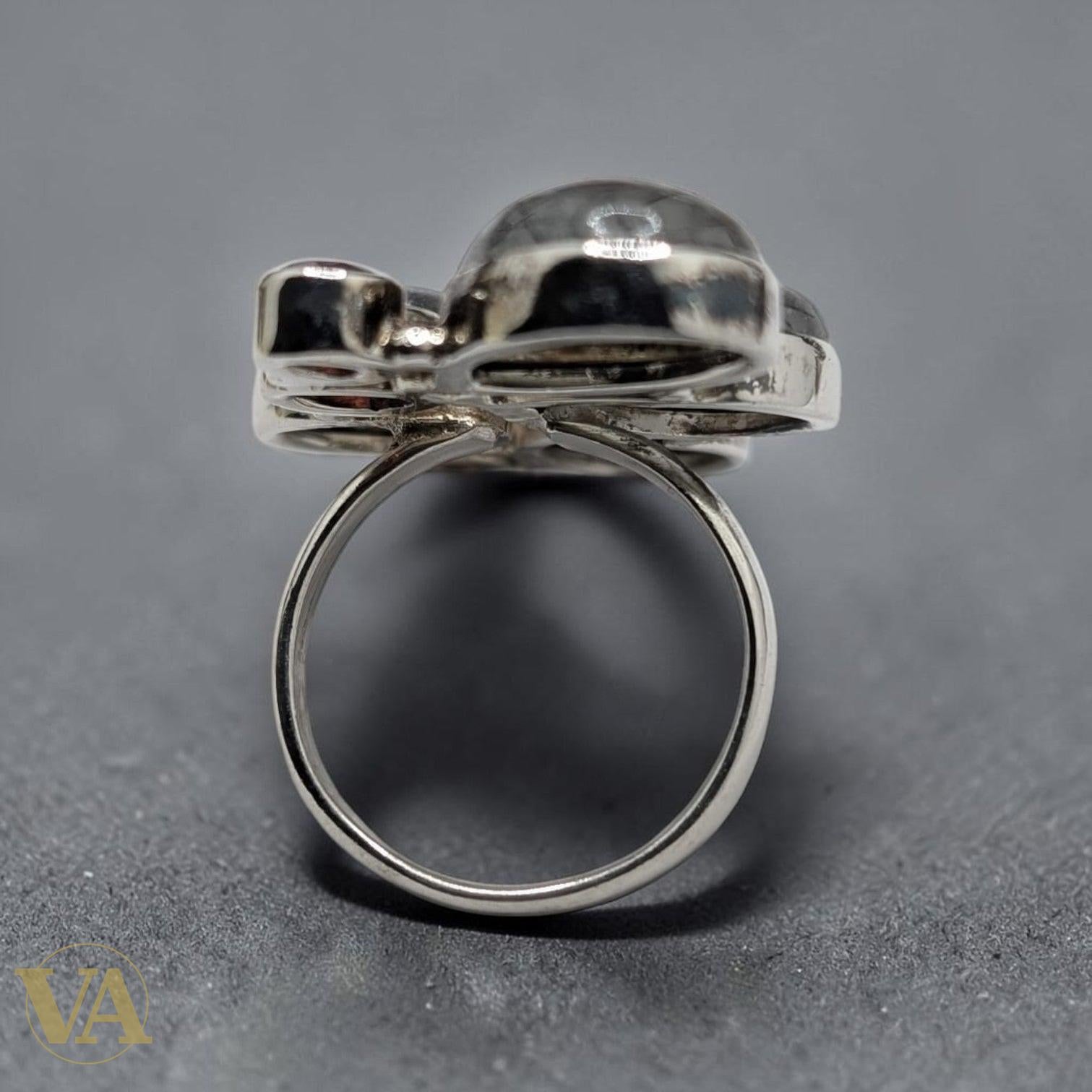Bague Femme Argent 925 Quartz Rutilé & Améthyste – Composition Florale - Argent 925 - Vindicta