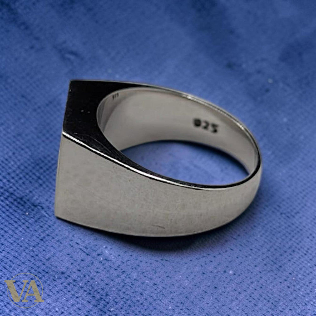 Chevalière Homme Argent 925 Onyx Noir Plateau Carré Minimaliste