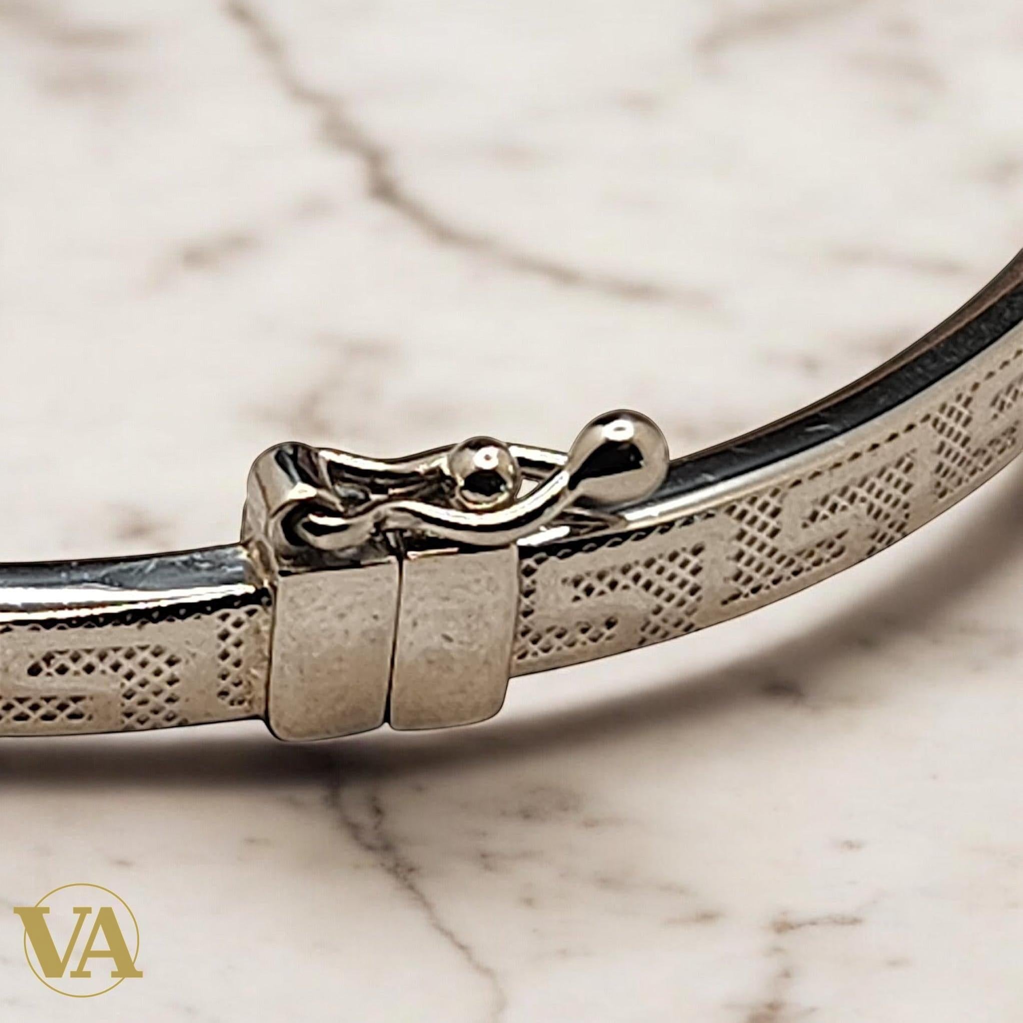 Bracelet Jonc Femme Argent 925 – Motif Grec Épuré | Bijoux Vindicta