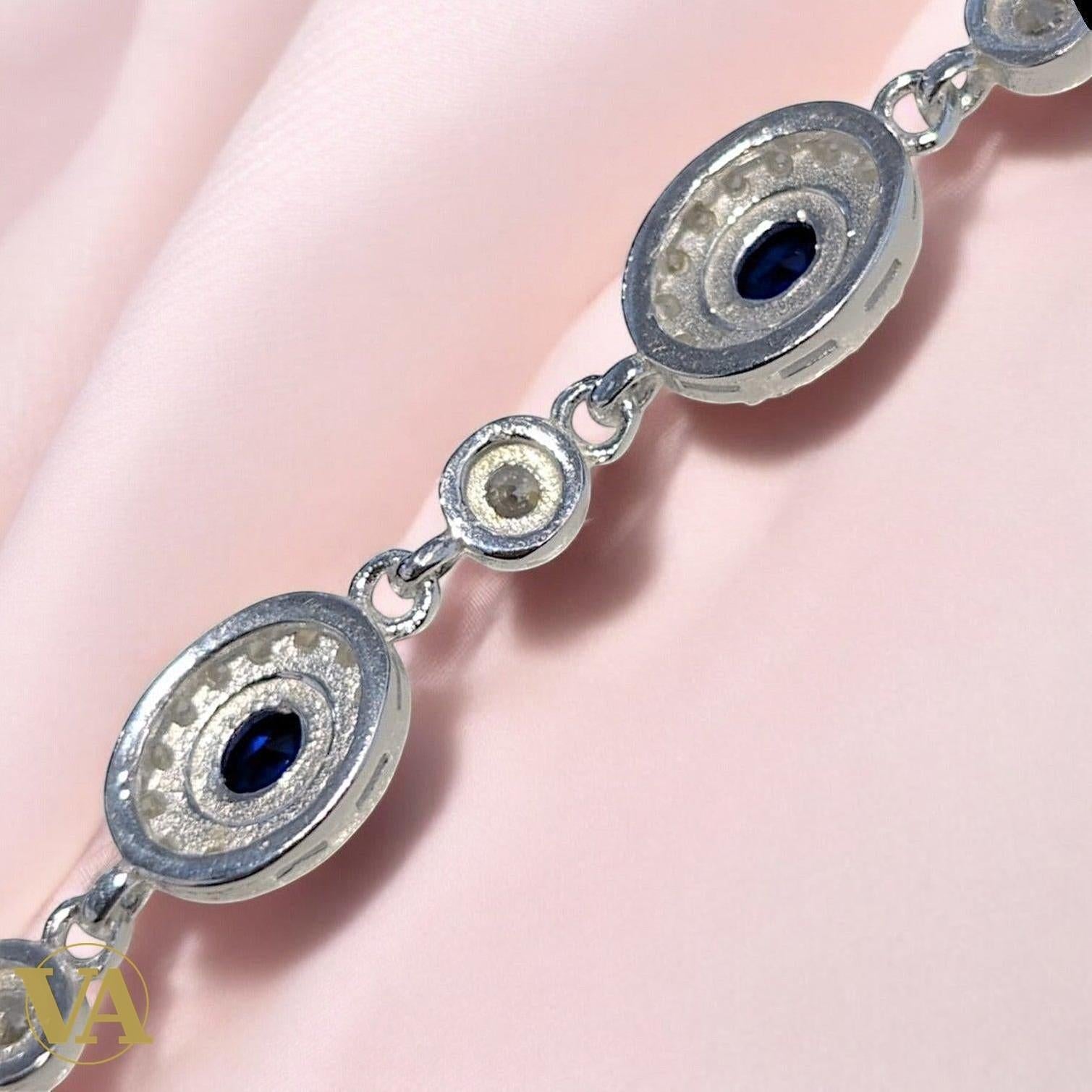 Bracelet Femme Argent 925 Oxydes Bleus – Élégance Intemporelle | Bijoux Vindicta