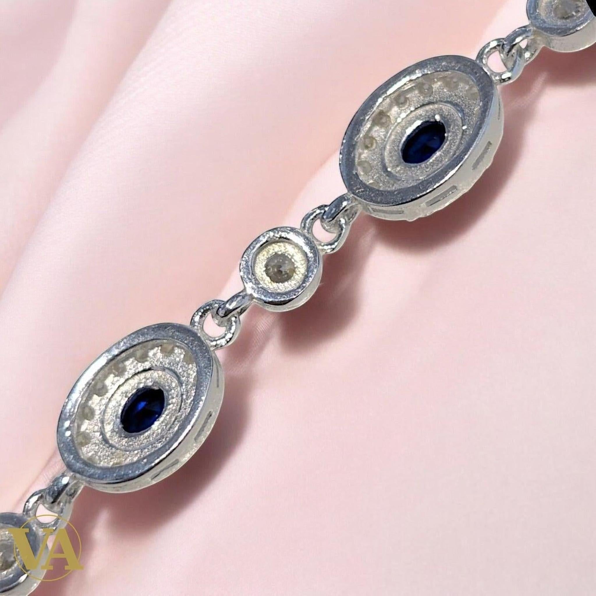 Bracelet Femme Argent 925 Oxydes Bleus – Élégance Intemporelle | Bijoux Vindicta