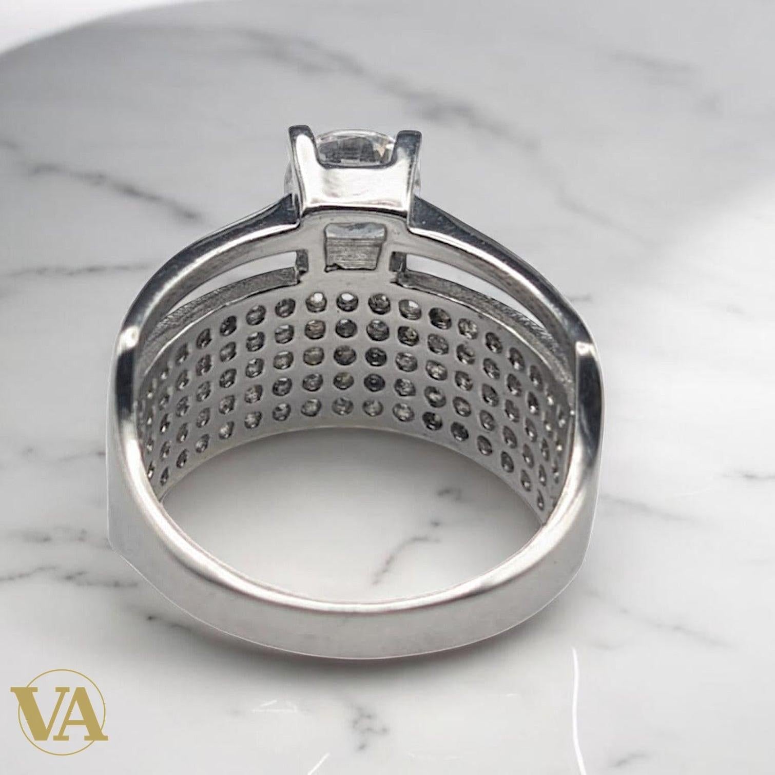 Bague femmes Argent 925 Plaqué Or Oxydes Blancs