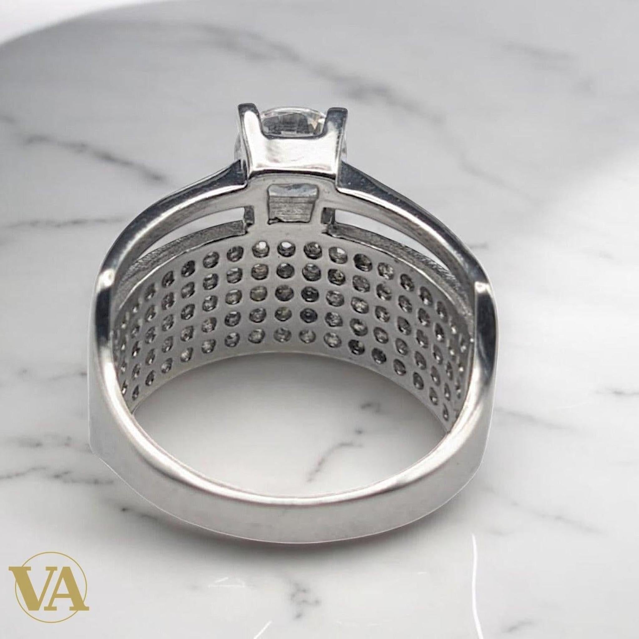 Bague Femme femmes Argent 925 Plaqué Or Oxydes Blancs | Bijoux Vindicta